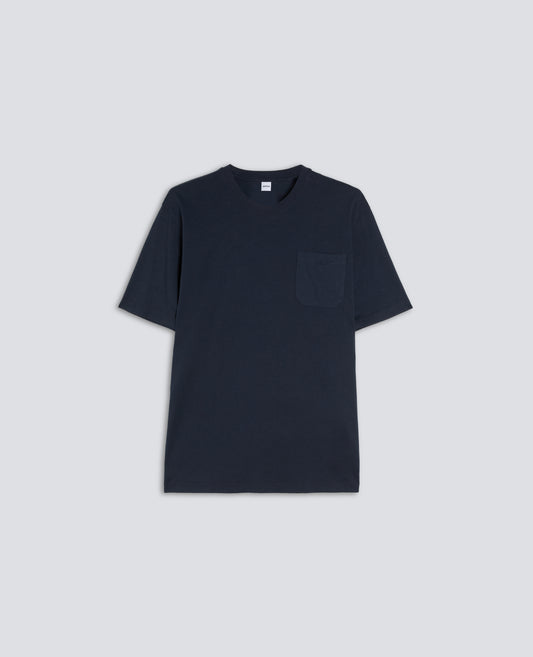 T-SHIRT IN JERSEY DI COTONE-NAVY-NAVY-AZUL MARINO-NAVY-NAVY