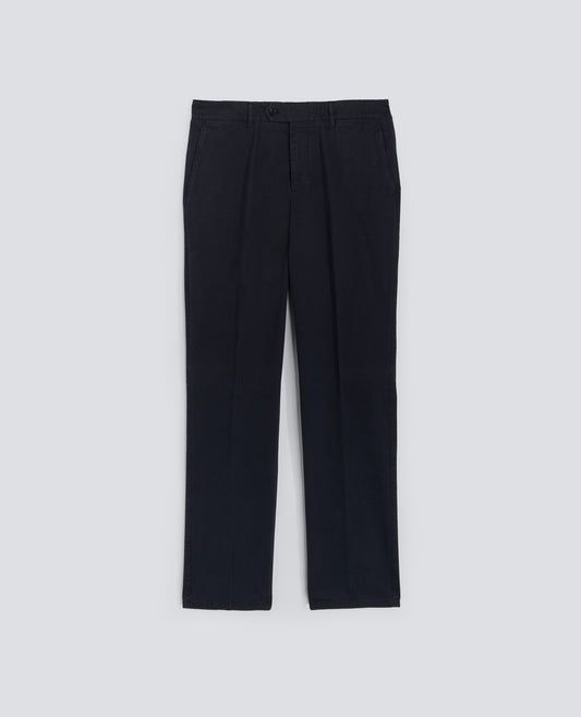 PANTALONE NEW HERMAN IN GABARDINA DI COTONE-NAVY-NAVY-AZUL MARINO-NAVY-NAVY