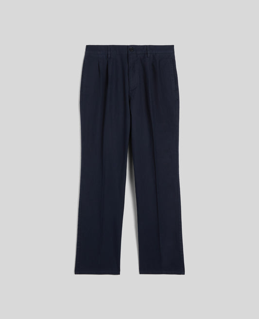 PANTALONE IN GABARDINA DI COTONE CON PINCES-NAVY-NAVY-AZUL MARINO-NAVY-NAVY