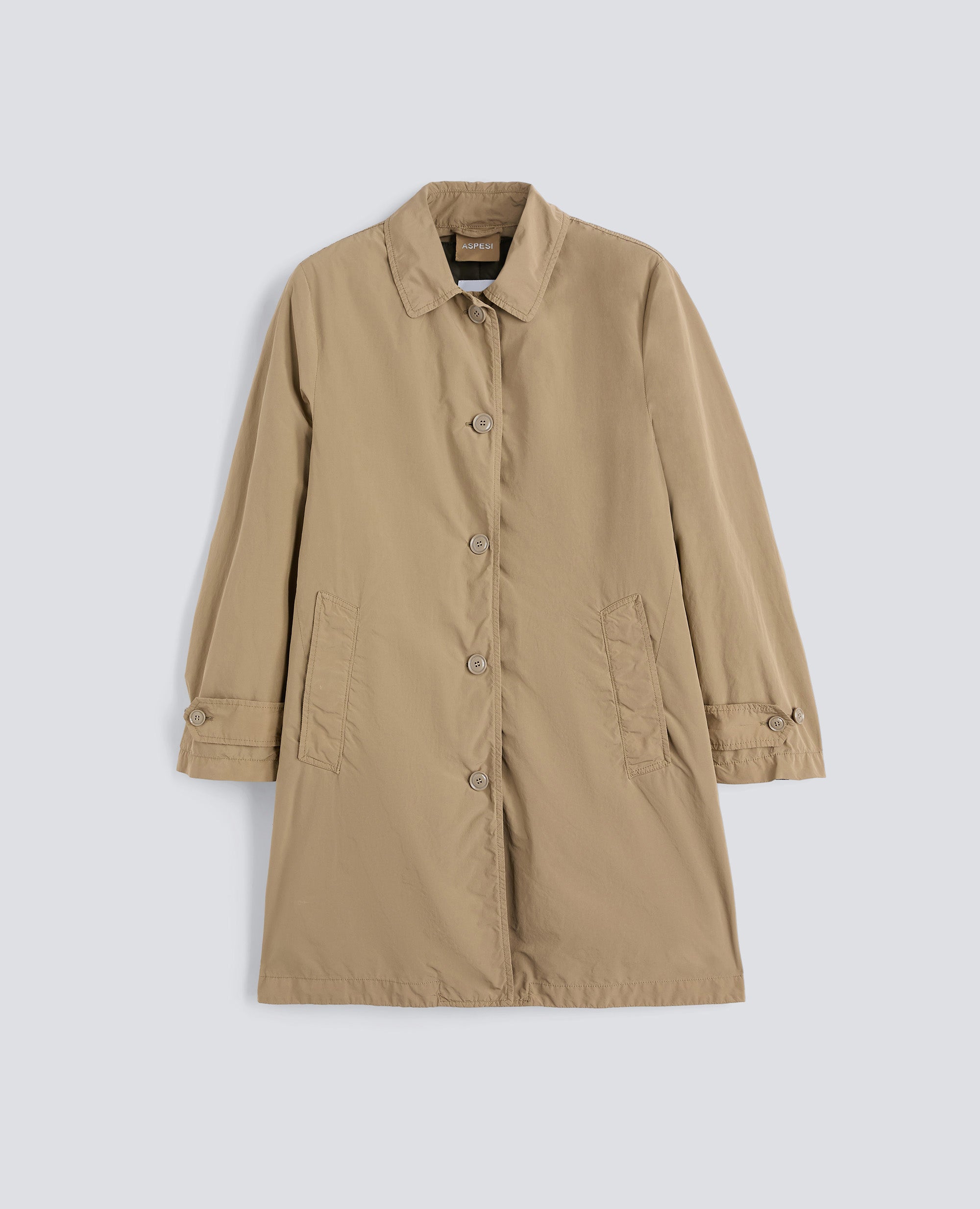 IMPERMEABILE IN POLIESTERE E NYLON COMPATTO-BEIGE-BEIGE-BEIS-BEIGE-BEIGE