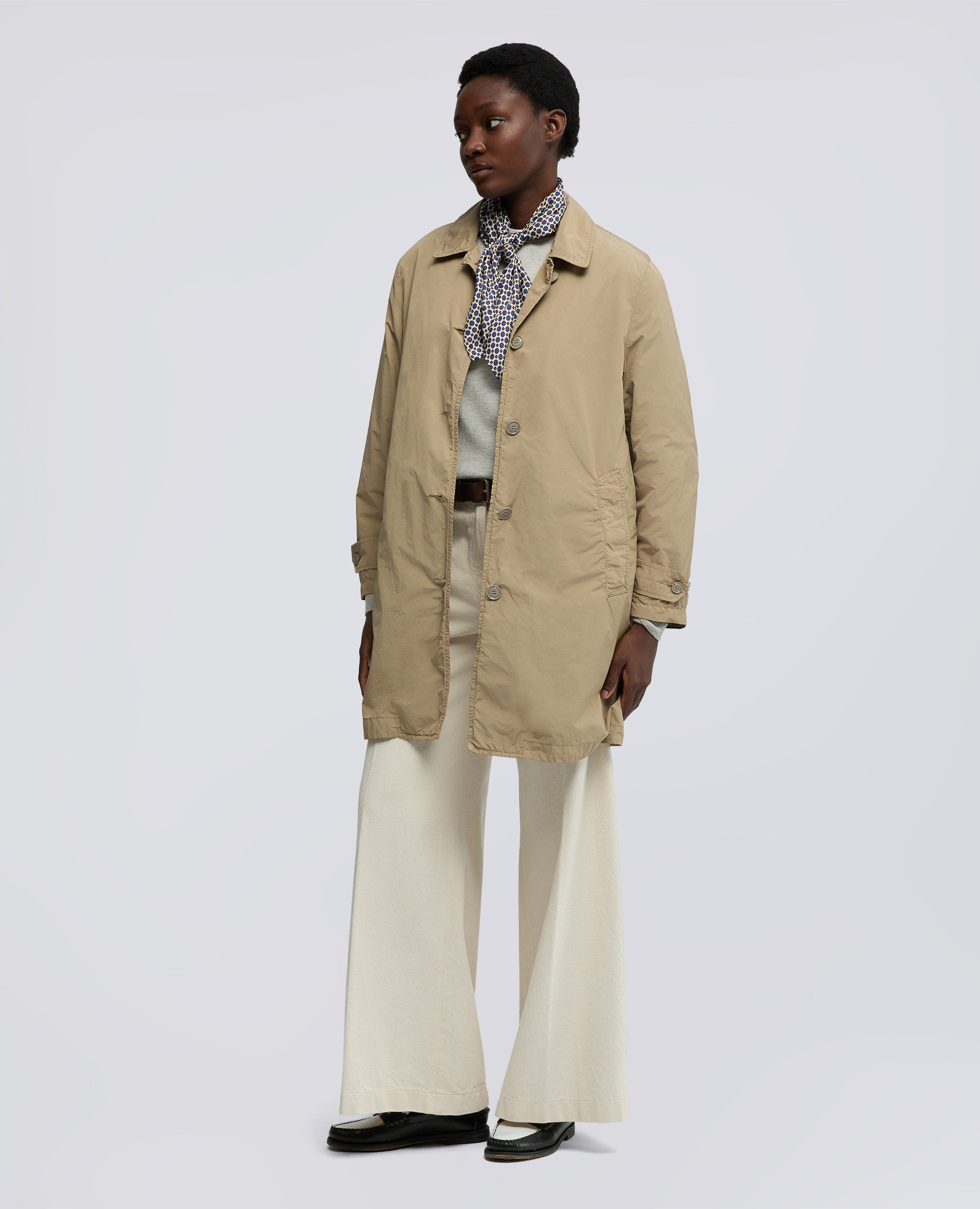 IMPERMEABILE IN POLIESTERE E NYLON COMPATTO-BEIGE-BEIGE-BEIS-BEIGE-BEIGE