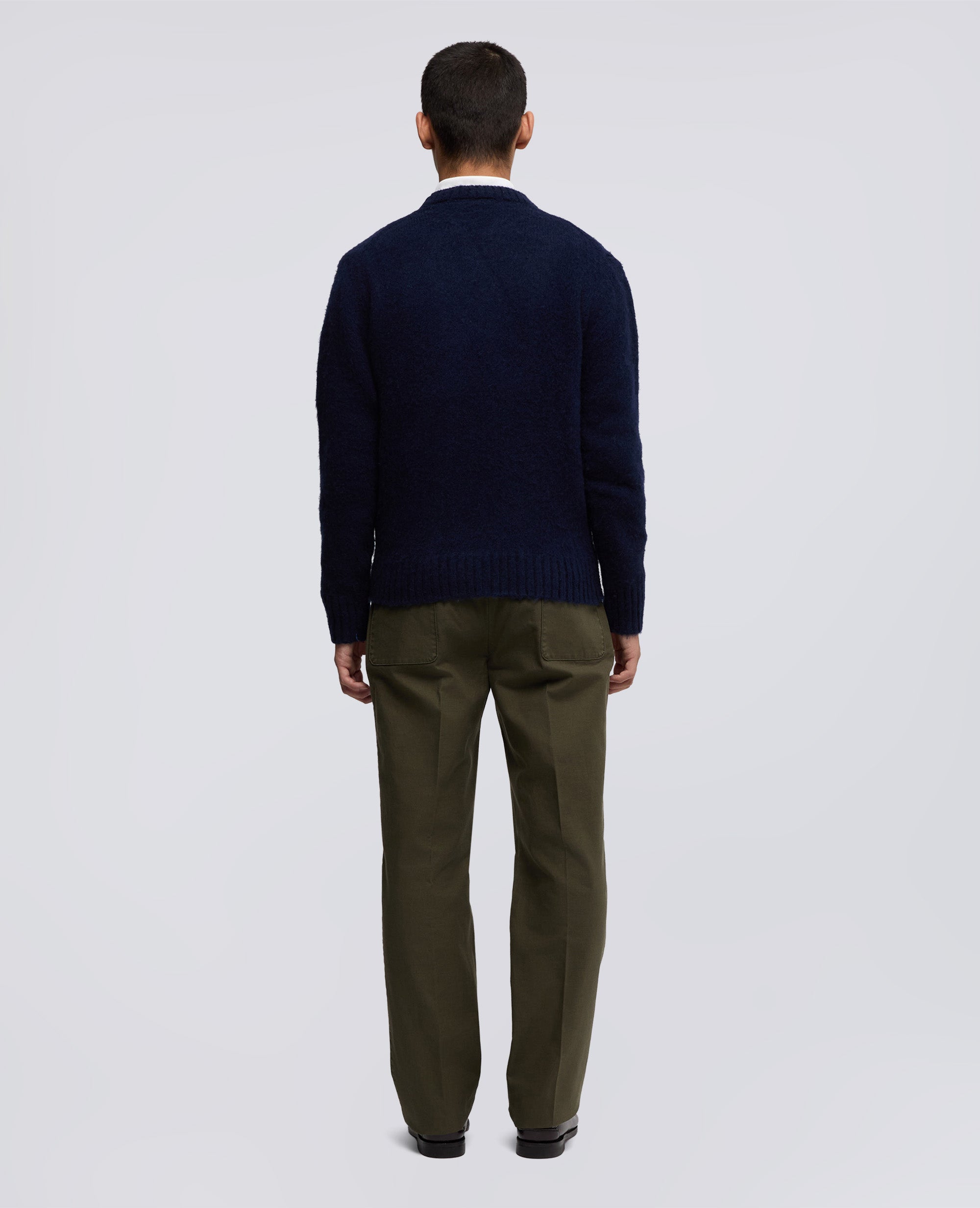 MAGLIA GIROCOLLO IN LANA GARZATA-NAVY-NAVY-AZUL MARINO-NAVY-NAVY