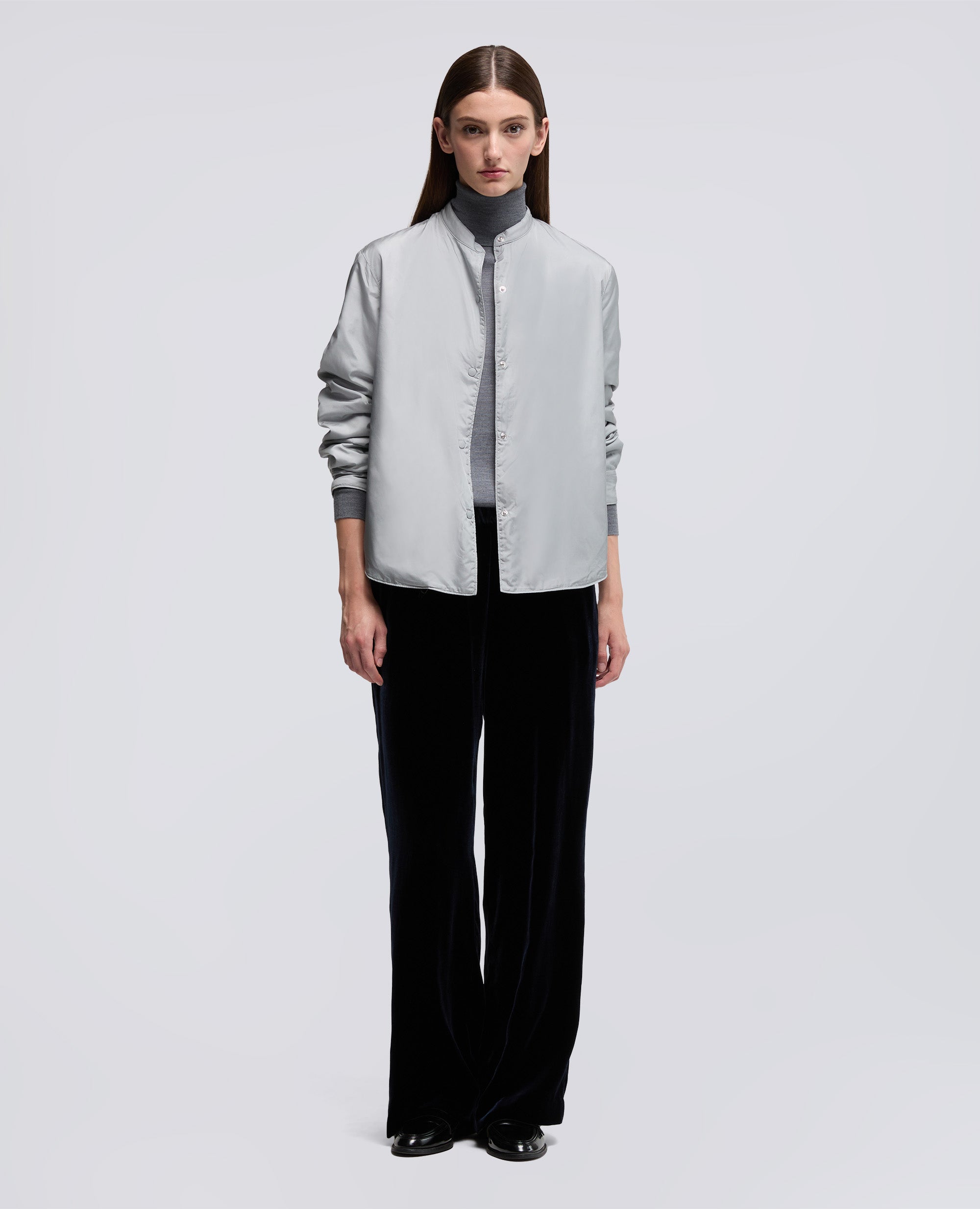 GIACCA CAMICIA IN TAFFETÀ TECNICO-GRIGIO-GREY-GRIS-GRAU-GRIS