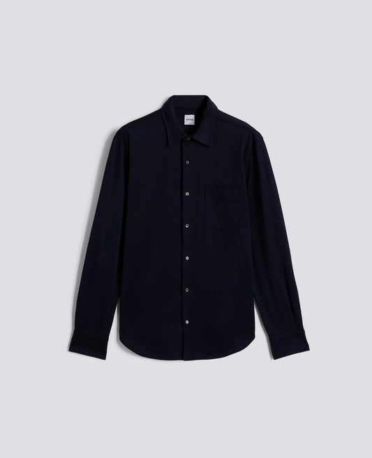 CAMICIA IN JERSEY DI COTONE-BLU-BLUE-AZUL-BLAU-BLEU