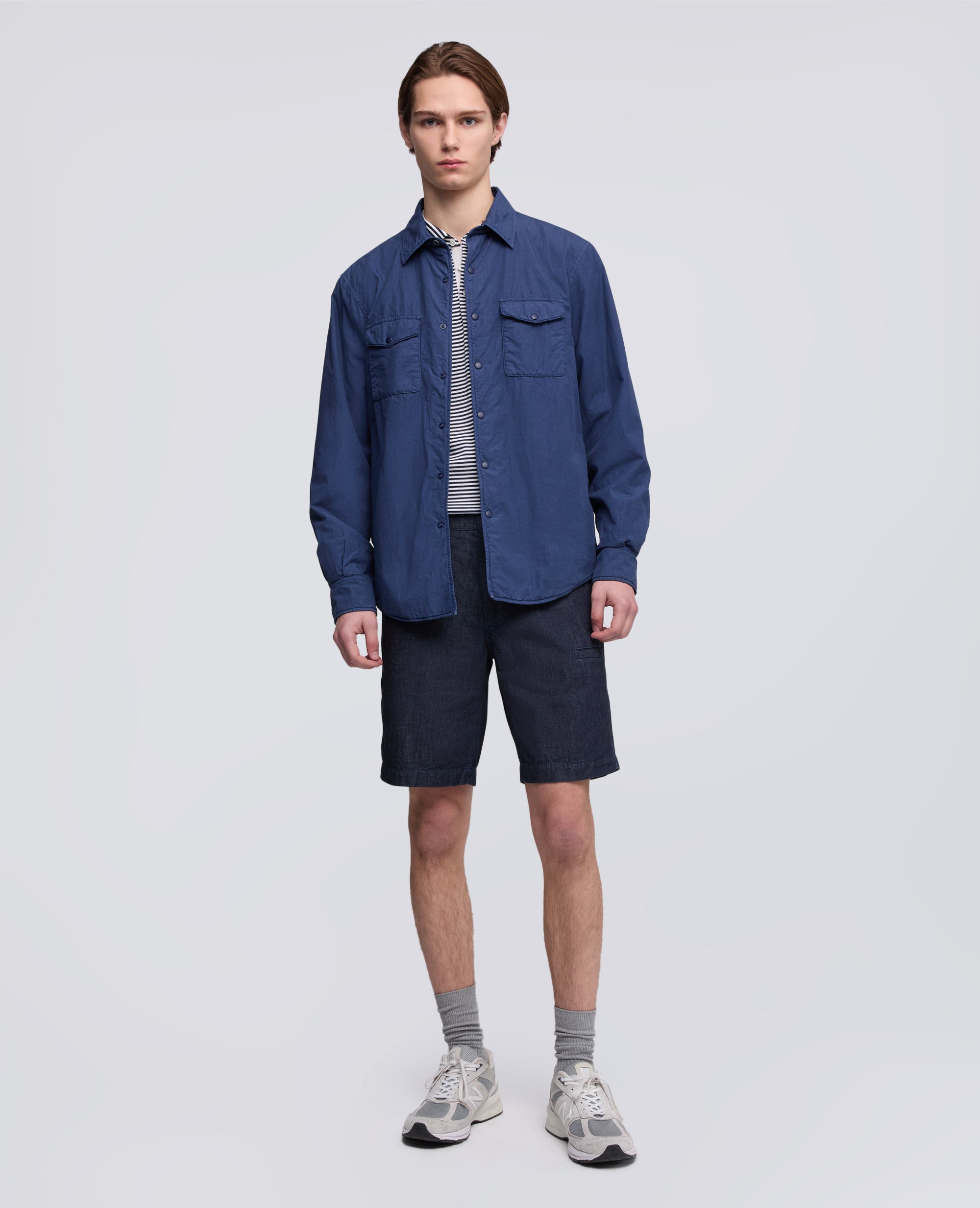 CAMICIA 13 PIU IN POPELINE DI COTONE-AVIO-AIR FORCE BLUE-AZUL MILITAR-AIR-BLEU AVIATION