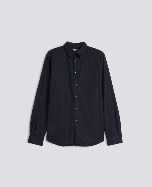 CAMICIA IN POPELINE DI COTONE LEGGERO-NAVY-NAVY-AZUL MARINO-NAVY-NAVY