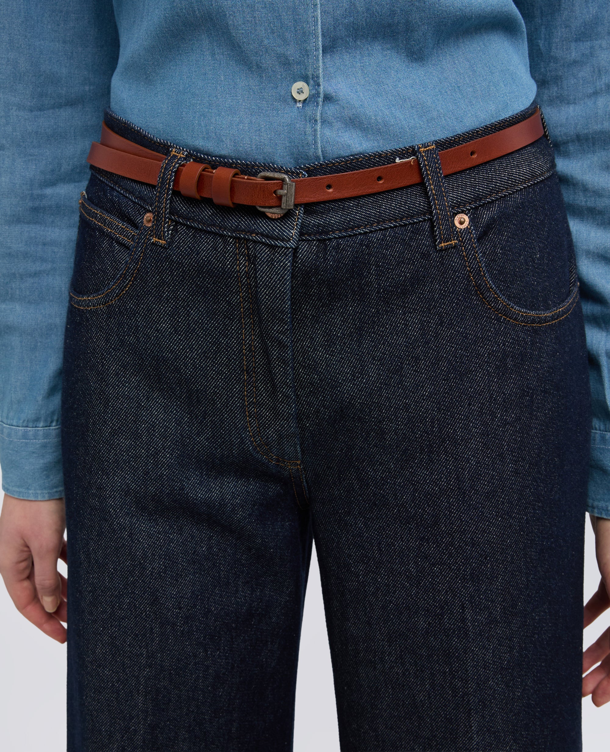 CINTURA DA DONNA IN PELLE-CUOIO-TAN-CUERO-HELLBRAUN-CUIR