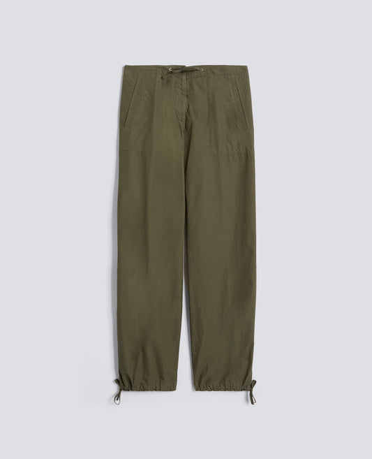 PANTALONE IN POPELINE COTONE TINTO CAPO-MILITARE-MILITARY-MILITAR-MILITAR-MILITAIRE