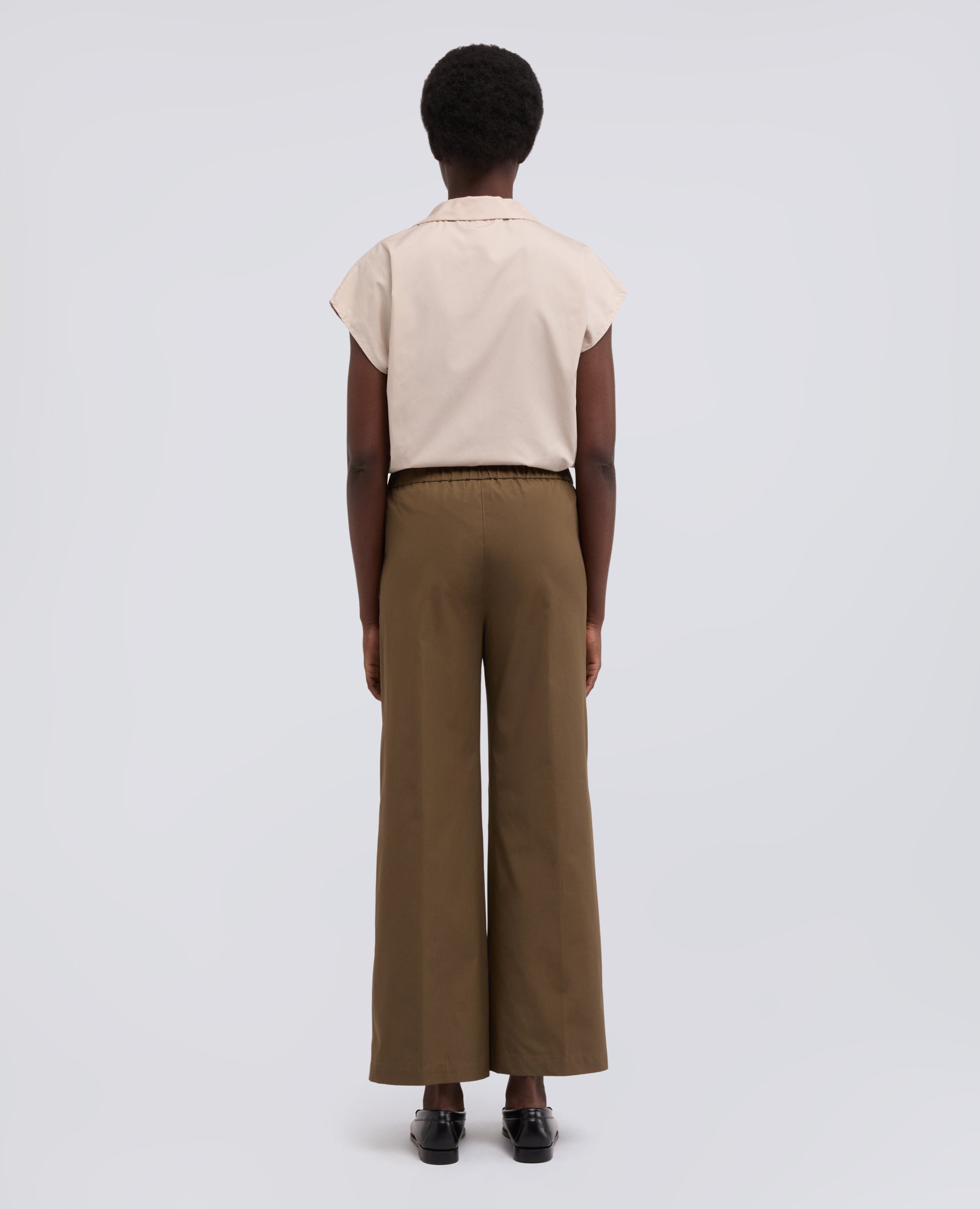 PANTALONE IN POPELINE DI COTONE-MILITARE-MILITARY-MILITAR-MILITAR-MILITAIRE