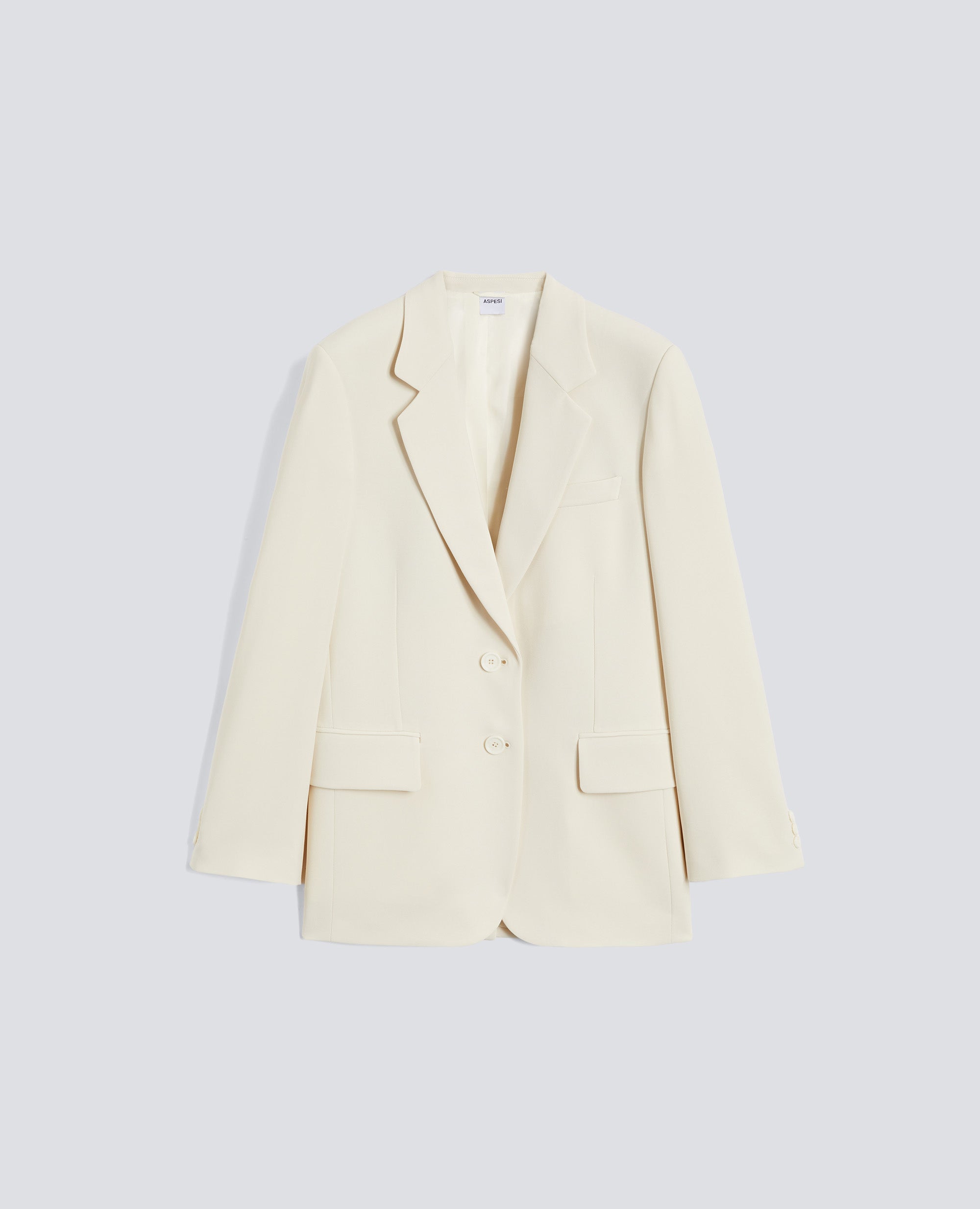 GIACCA MONOPETTO IN CADY CREPE IN TRIACETATO POLIESTERE-NATURALE-NATURAL-NATURAL-NATURLICH-NATUREL