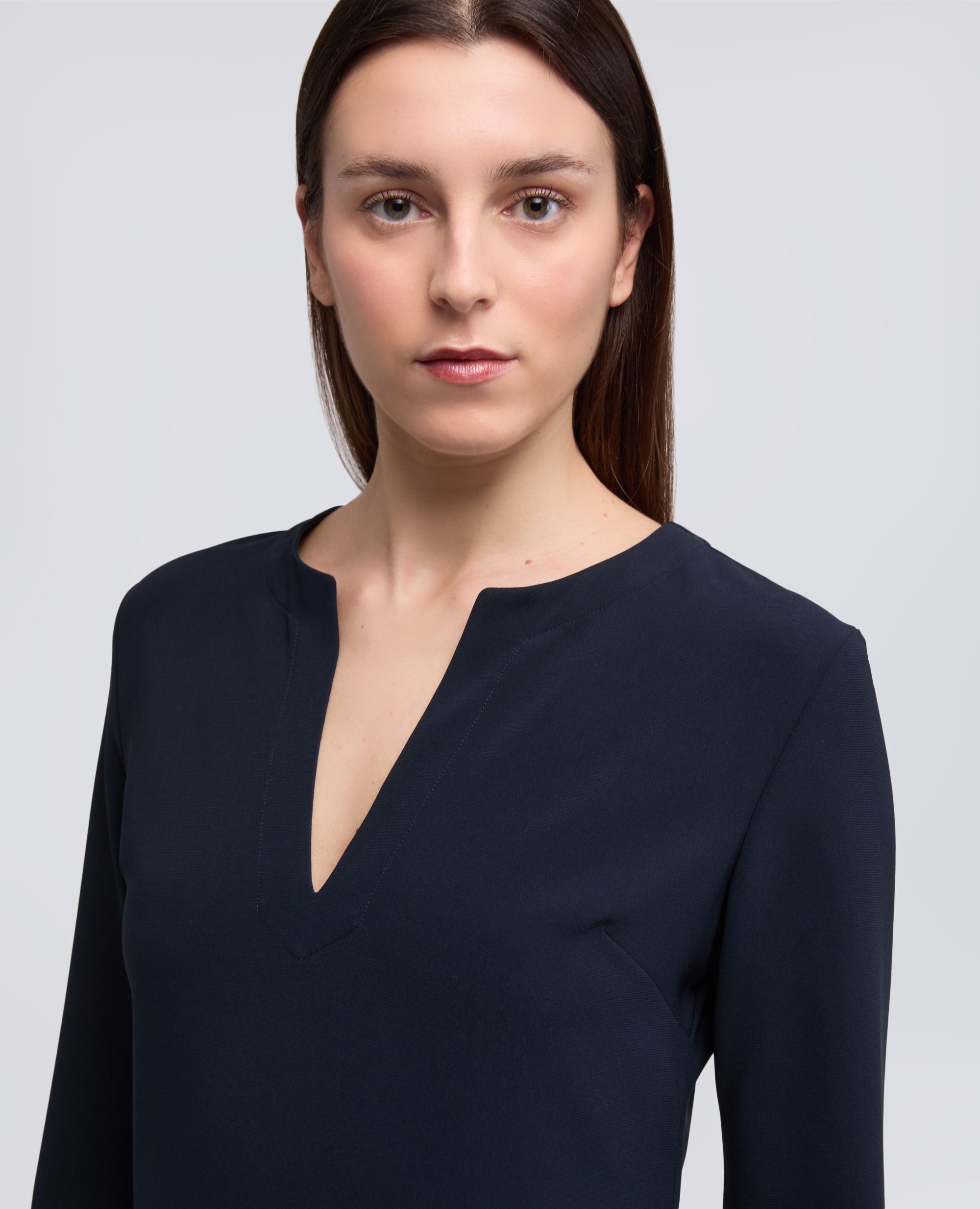 ABITO IN CADY CREPE IN TRIACETATO POLIESTERE-NAVY-NAVY-AZUL MARINO-NAVY-NAVY