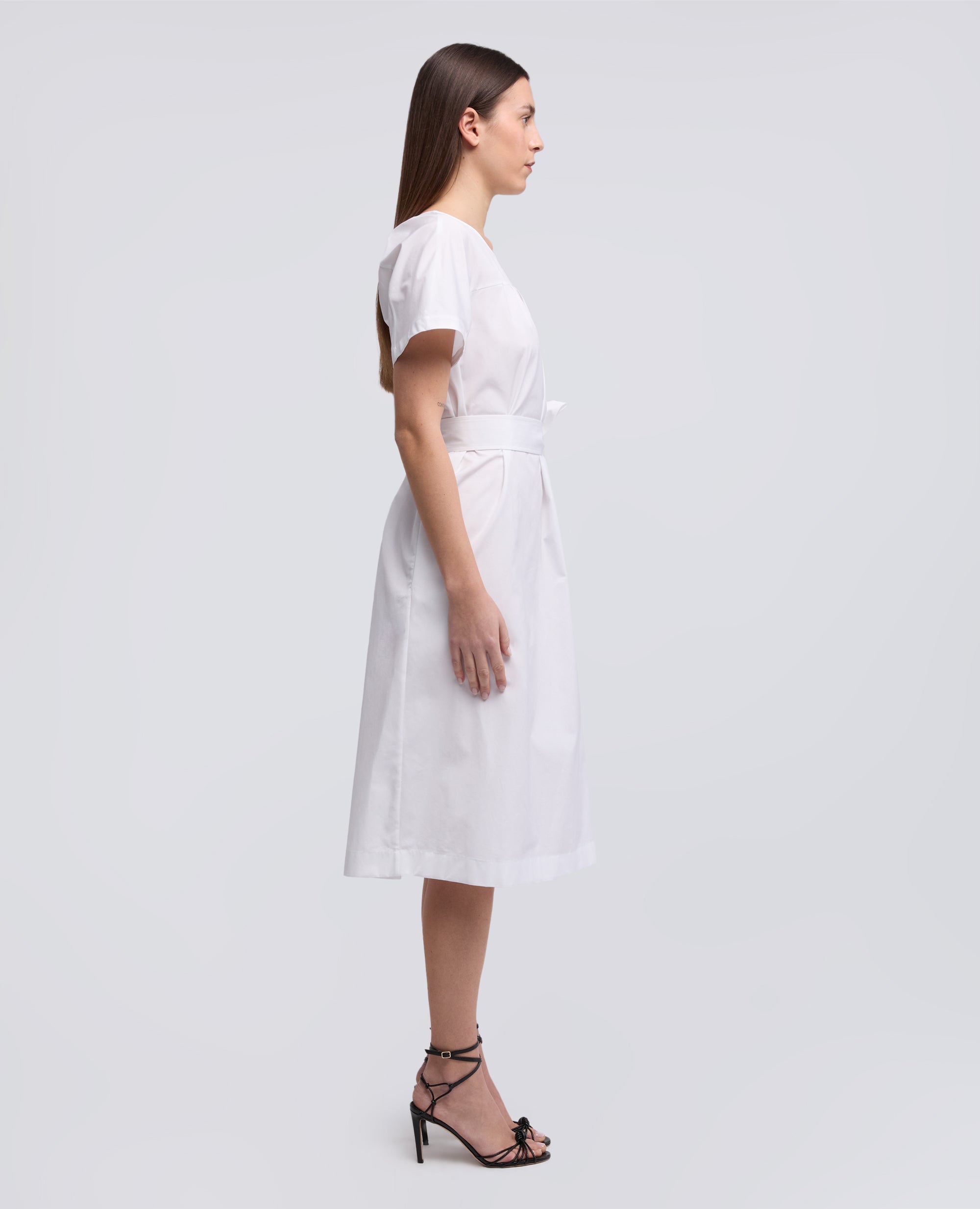 ABITO IN POPELINE COTONE-BIANCO-WHITE-BLANCO-WEISS-BLANC