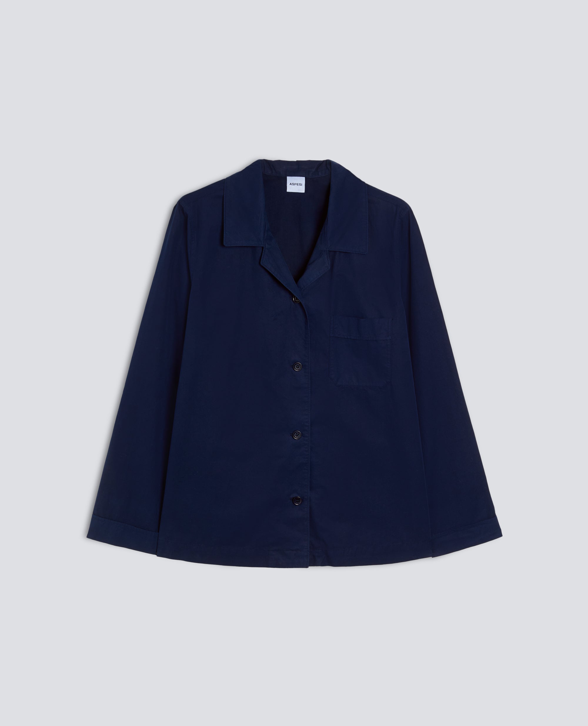 GIACCA CAMICIA TIPO PIGIAMA IN POPELINE COTONE TINTO CAPO-BLU-BLUE-AZUL-BLAU-BLEU