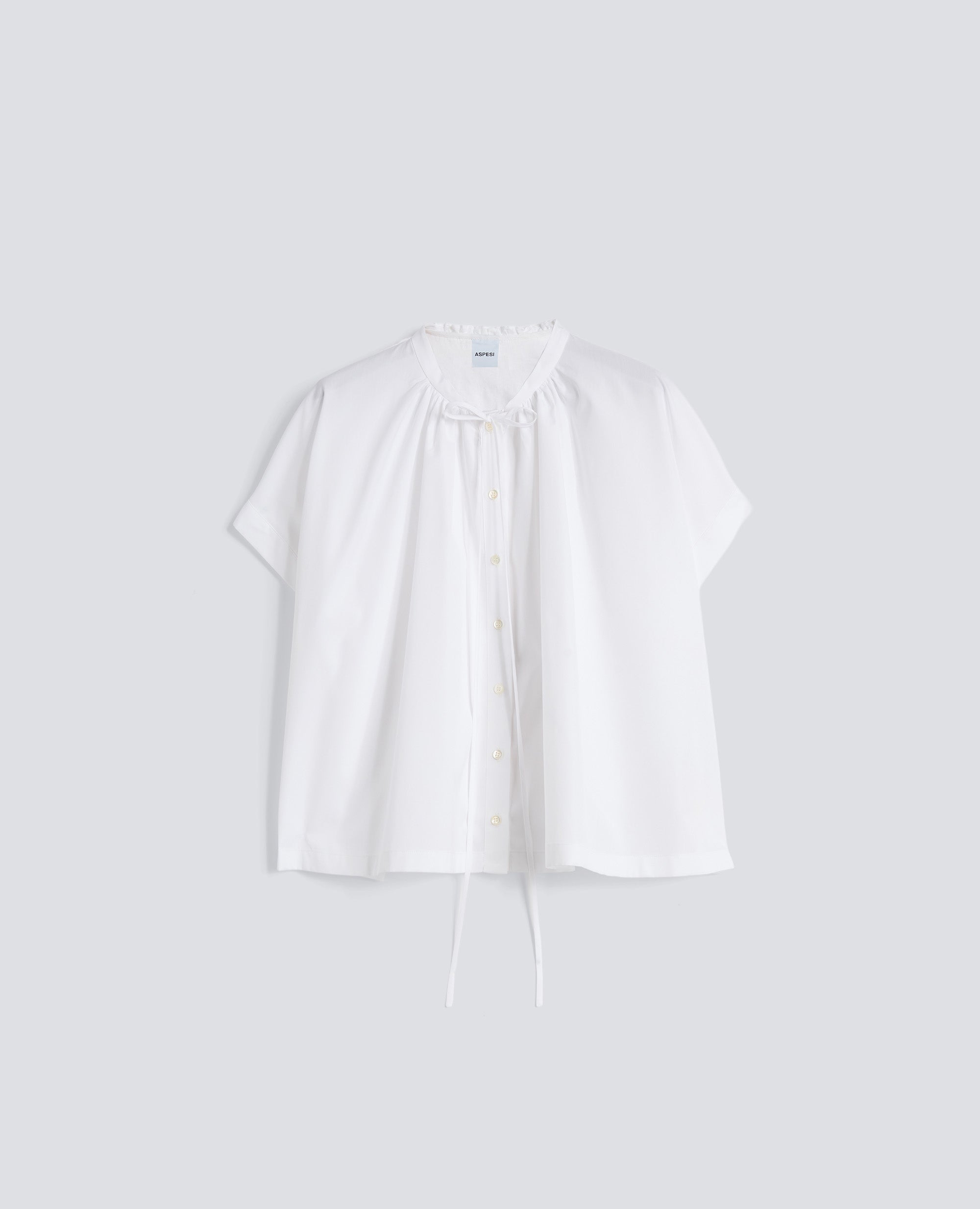 CAMICIA IN POPELINE DI COTONE-BIANCO-WHITE-BLANCO-WEISS-BLANC