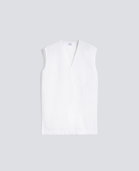 TOP IN TELA DI LINO-BIANCO-WHITE-BLANCO-WEISS-BLANC