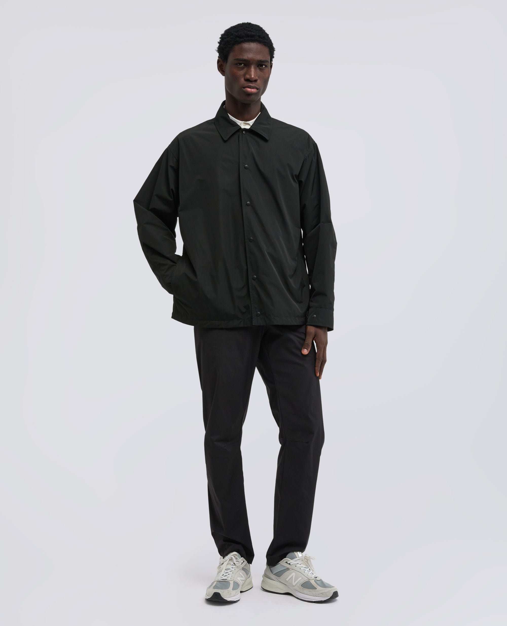 CAMICIA IN TAFFETA FODERATA IN NYLON LEGGERO-NERO-BLACK-NEGRO-SCHWARZ-NOIR