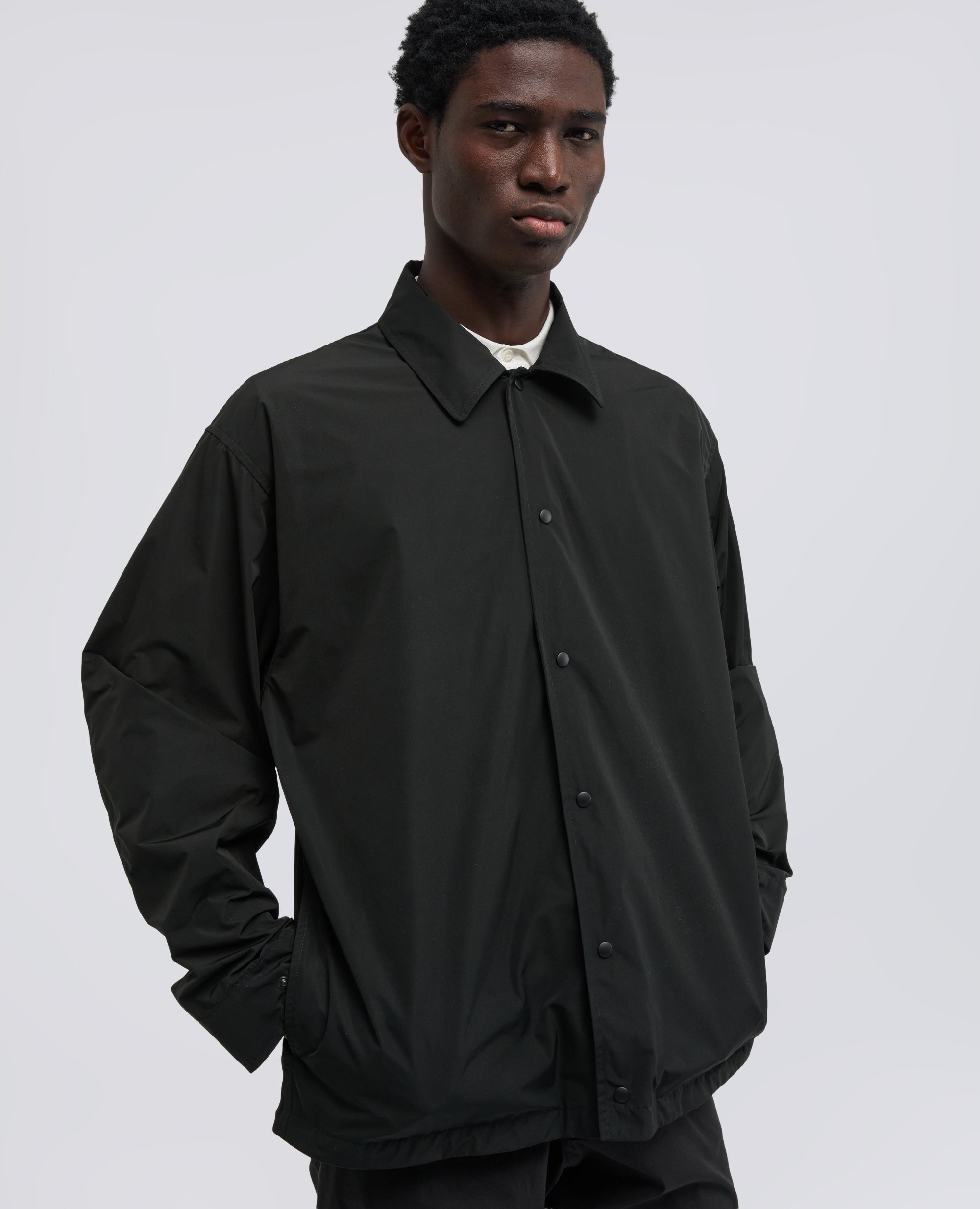 CAMICIA IN TAFFETA FODERATA IN NYLON LEGGERO-NERO-BLACK-NEGRO-SCHWARZ-NOIR