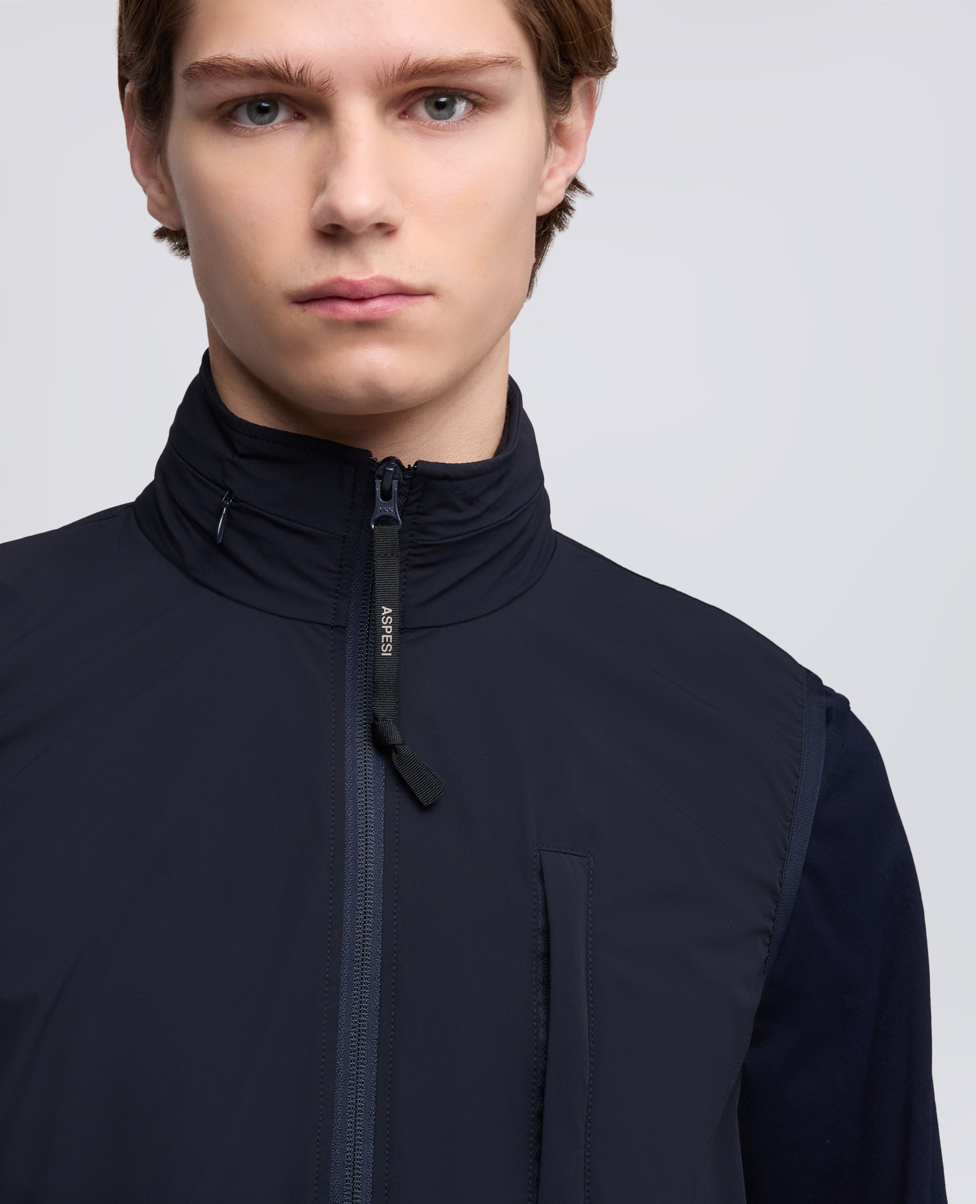 GILET SFODERATO IN NYLON STRETCH-NAVY-NAVY-AZUL MARINO-NAVY-NAVY