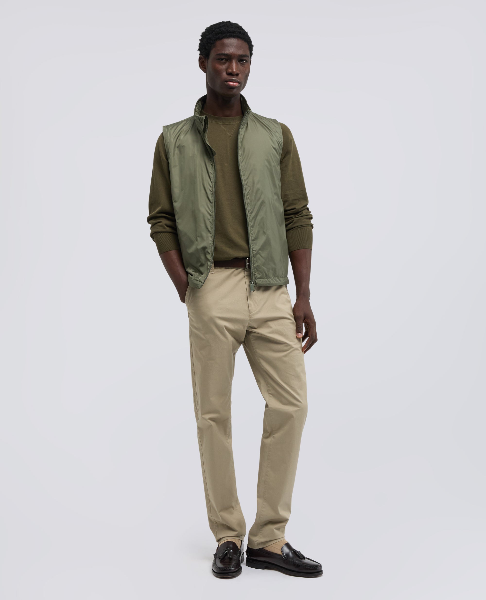 GILET VERNES IN NYLON-OLIVA-OLIVE-OLIVA-OLIVEGRUN-VERT OLIVE