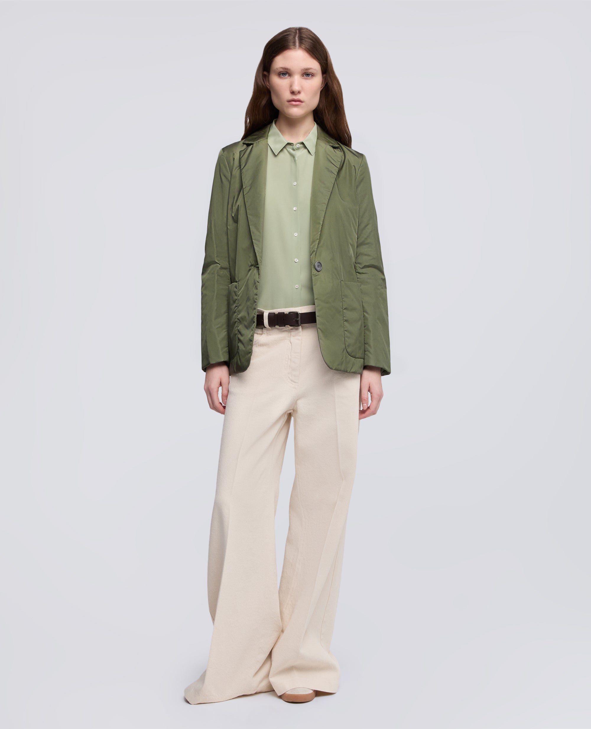 GIACCA IN NYLON IMBOTTITA-OLIVA-OLIVE-OLIVA-OLIVEGRUN-VERT OLIVE