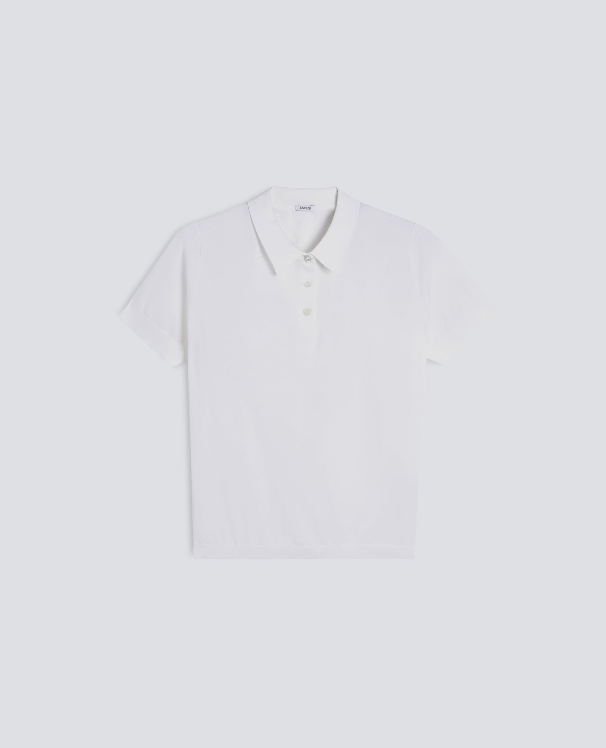 POLO IN MISTO COTONE, SETA E LINO-BIANCO-WHITE-BLANCO-WEISS-BLANC