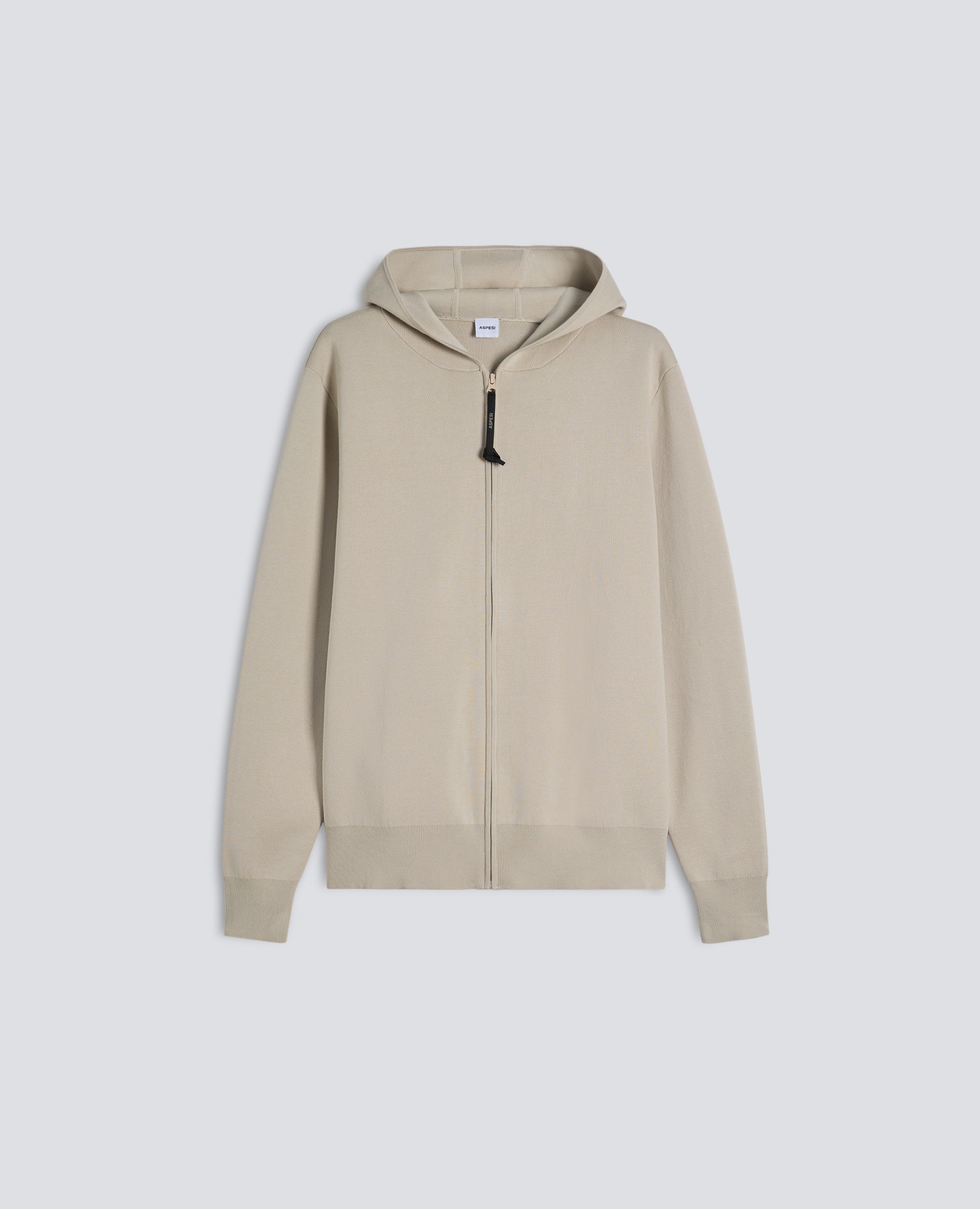 MAGLIA CON CAPPUCCIO IN COTONE DOPPIA FRONTURA-GESSO-CHALK-GESSO-GESSO-GESSO