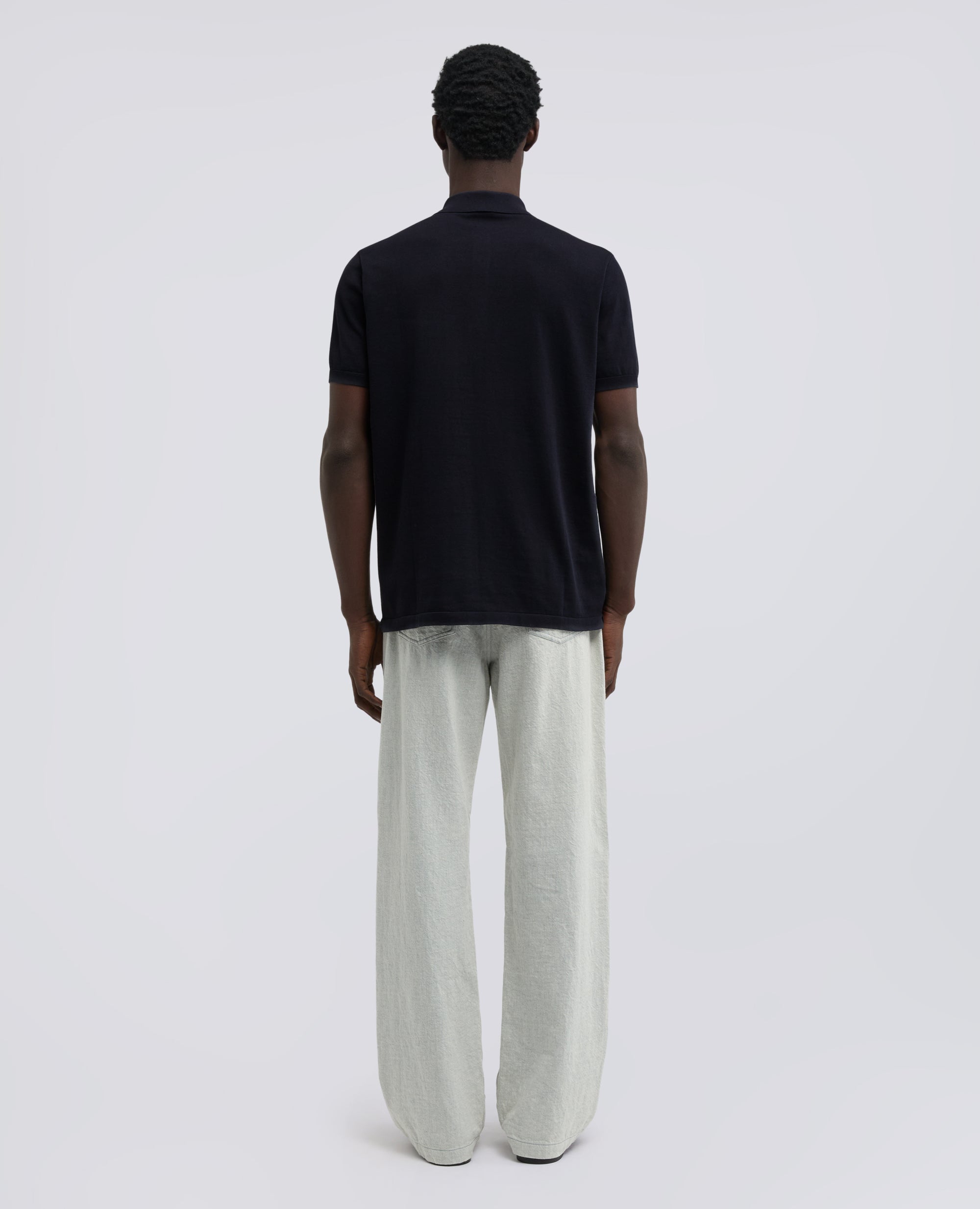 POLO IN COTONE CON BOTTONI IN MADREPERLA-NAVY-NAVY-AZUL MARINO-NAVY-NAVY