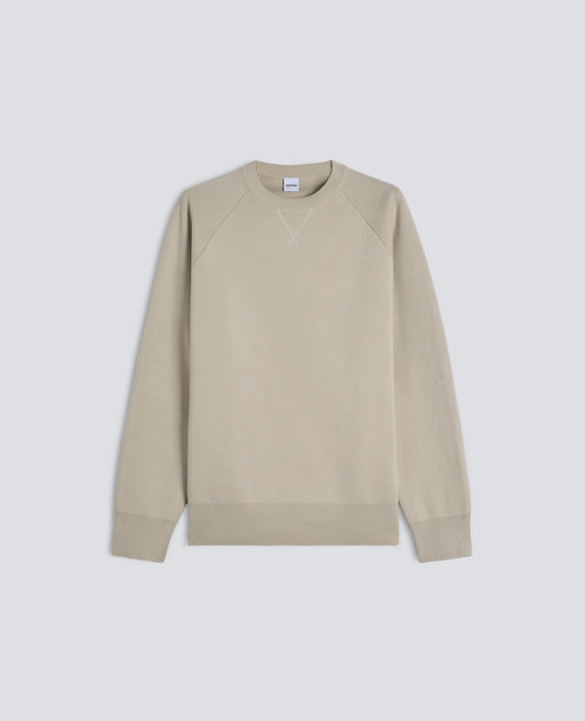 MAGLIA GIROCOLLO A MANICHE LUNGHE IN COTONE-GESSO-CHALK-GESSO-GESSO-GESSO