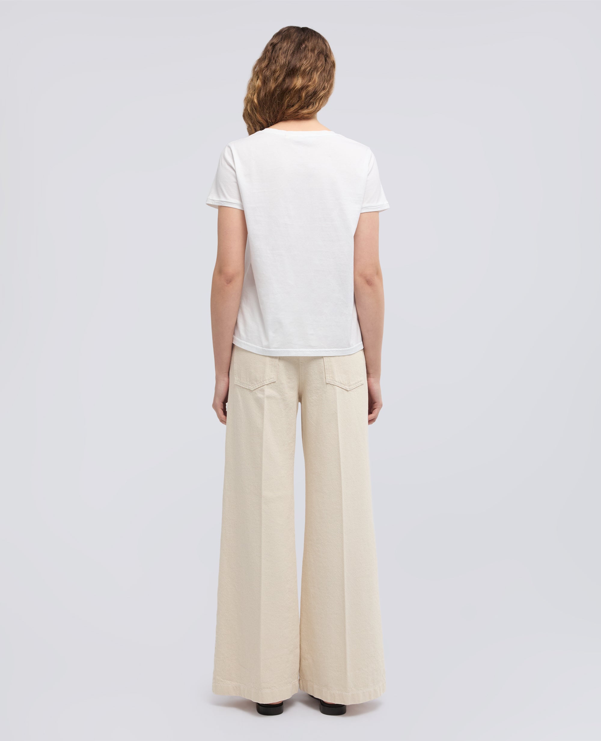 T-SHIRT IN JERSEY DI COTONE-BIANCO-WHITE-BLANCO-WEISS-BLANC