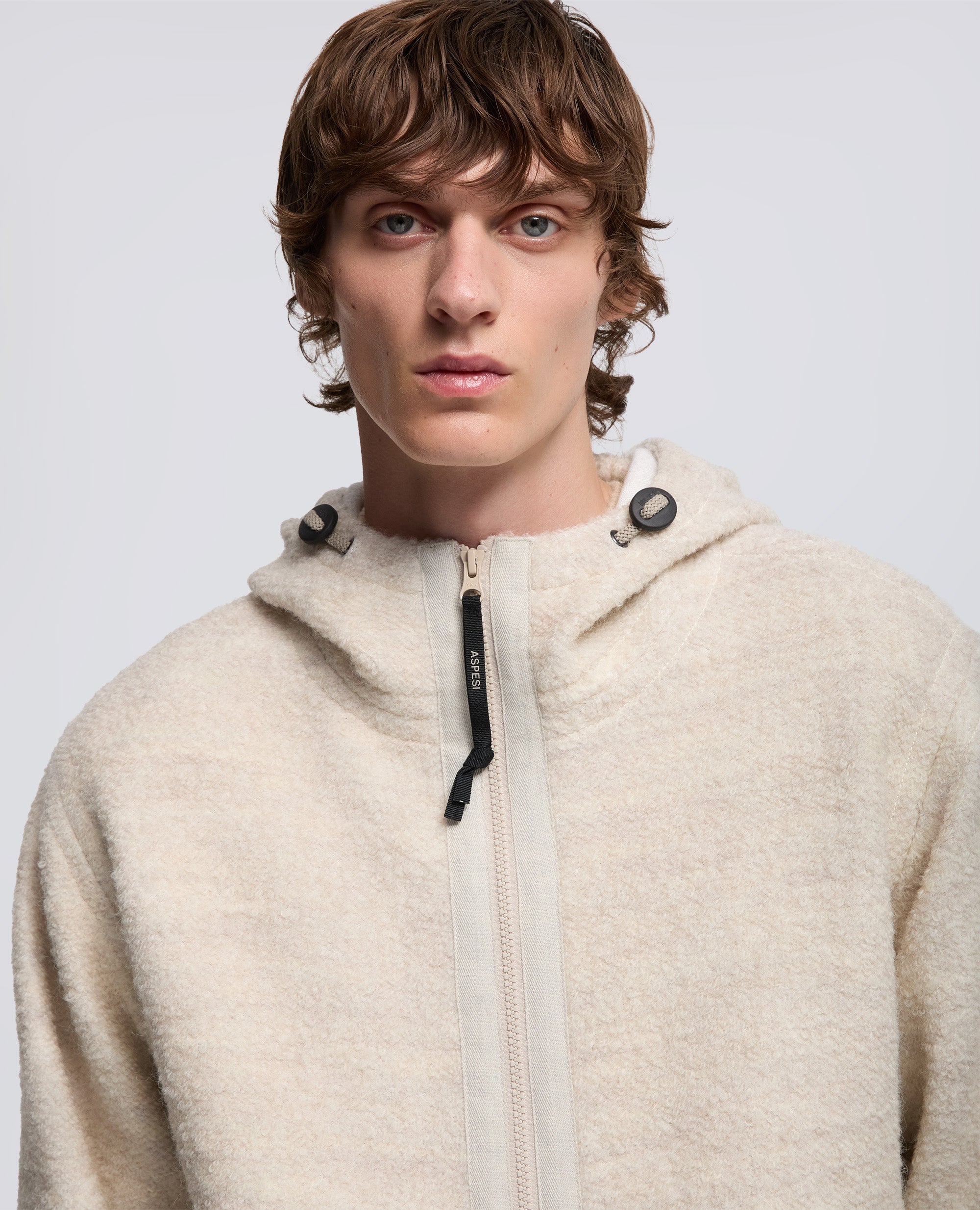 FELPA IN MISTO LANA CON CAPPUCCIO-NATURALE-NATURAL-NATURAL-NATURLICH-NATUREL