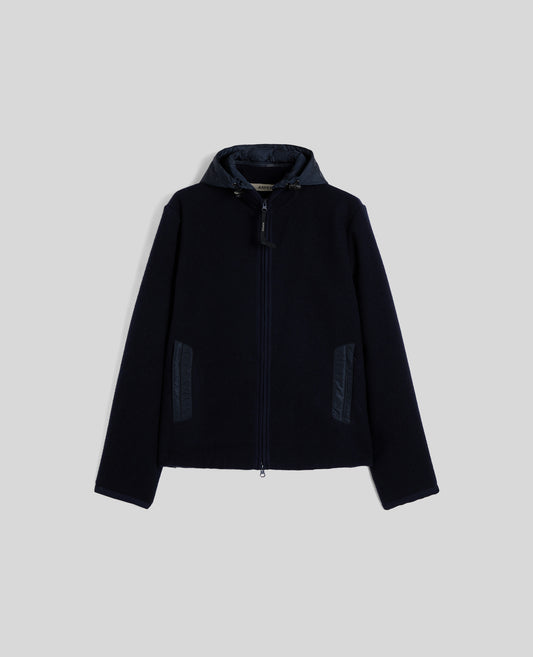 GIUBBOTTO WERNER IN LANA SHETLAND-NAVY-NAVY-AZUL MARINO-NAVY-NAVY