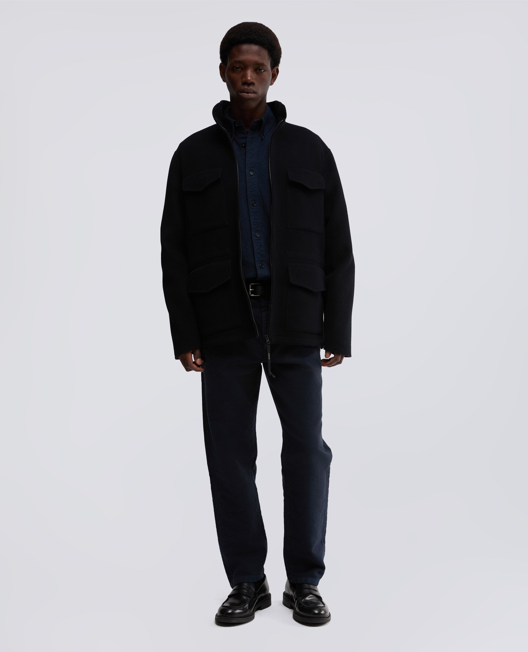 FIELD JACKET NELSON IN DOUBLE DI LANA-NAVY-NAVY-AZUL MARINO-NAVY-NAVY