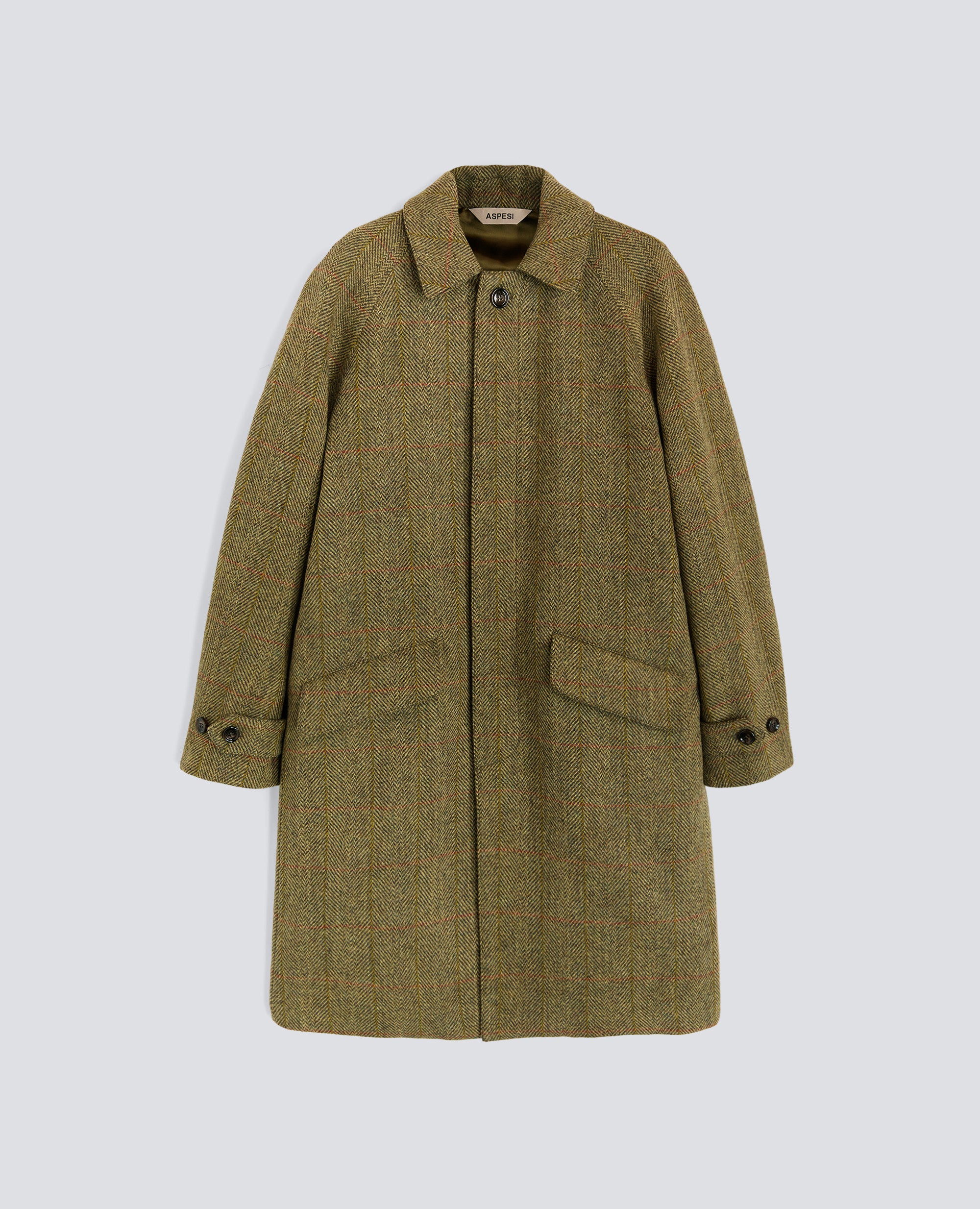 CAPPOTTO WRIGHT IN LANA HARRIS TWEED-SENAPE-MUSTARD YELLOW-MOSTAZA-SENF-MOUTARDE