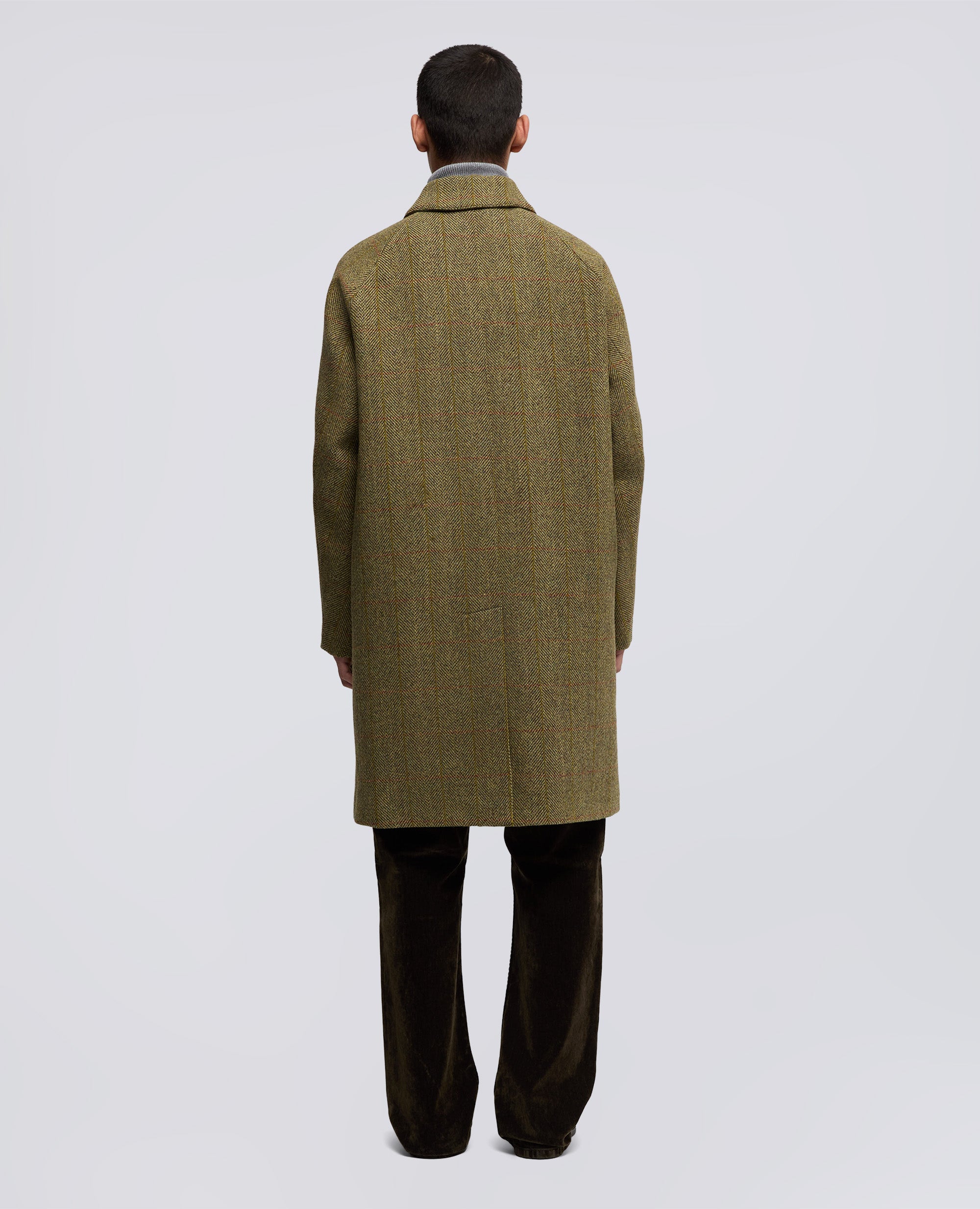 CAPPOTTO WRIGHT IN LANA HARRIS TWEED-SENAPE-MUSTARD YELLOW-MOSTAZA-SENF-MOUTARDE