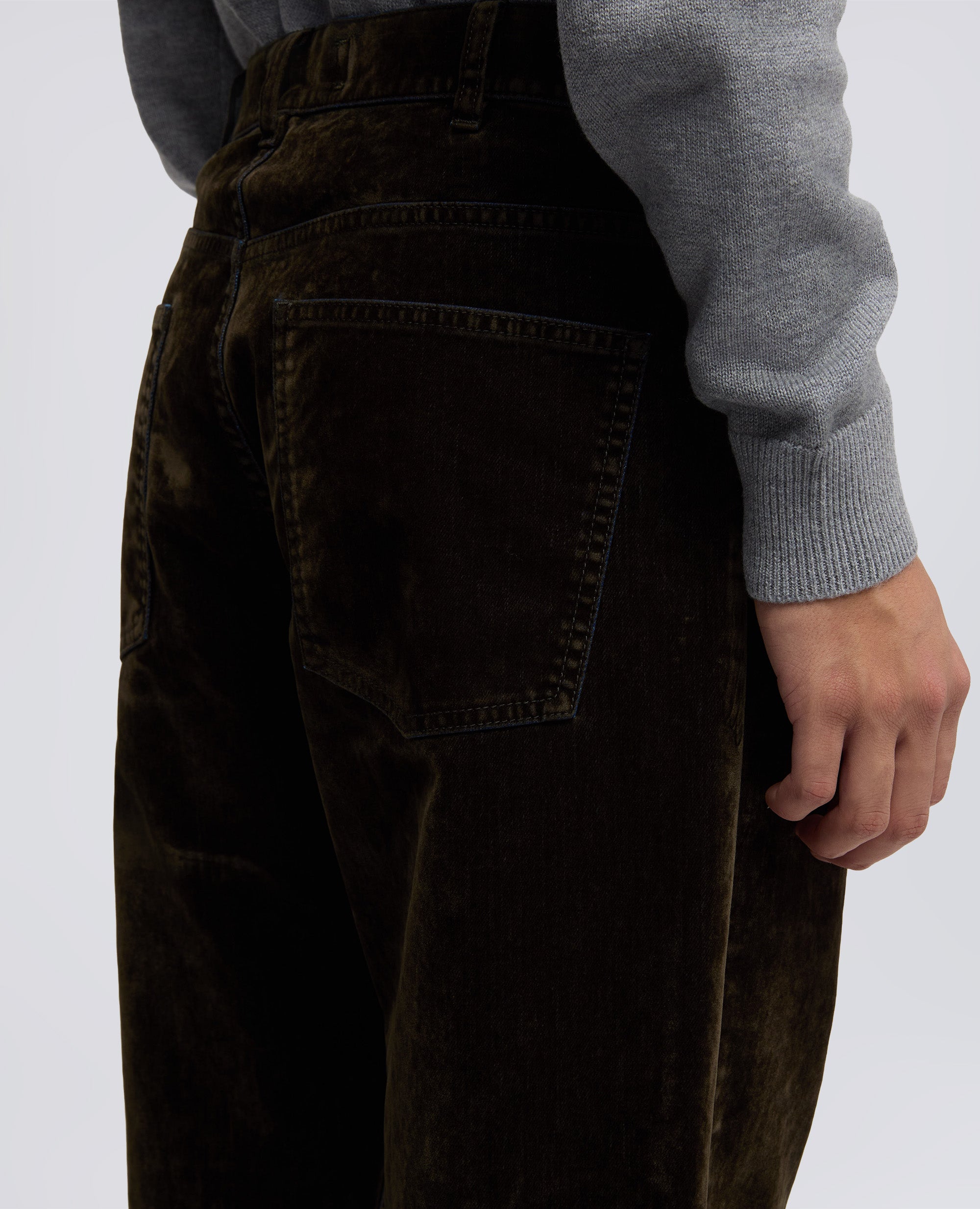 PANTALONE PRESS IN DENIM-MILITARE-MILITARY-MILITAR-MILITAR-MILITAIRE
