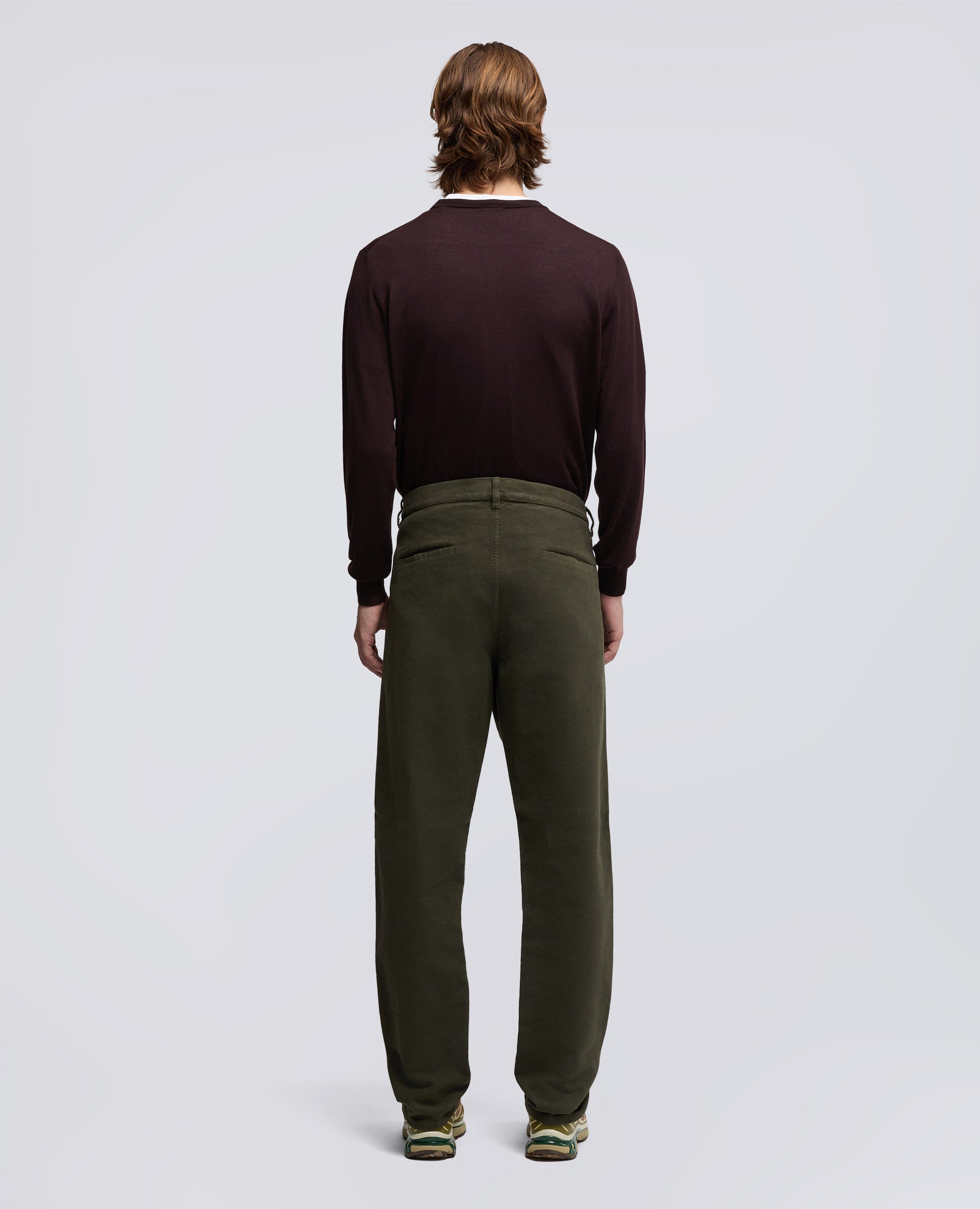 PANTALONE CHINO FUNZIONALE IN VELLUTO-MILITARE-MILITARY-MILITAR-MILITAR-MILITAIRE