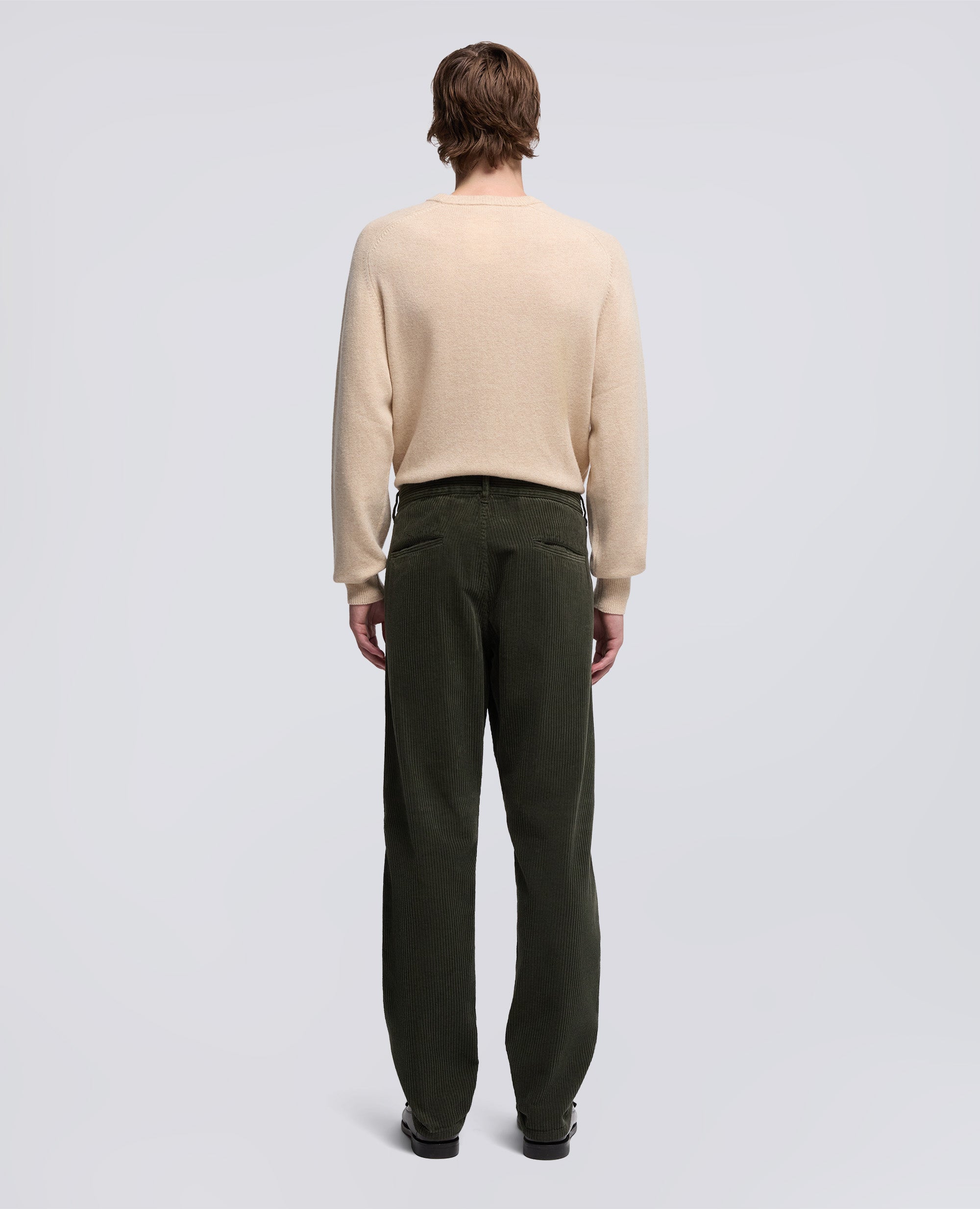 PANTALONE CHINO FUNZIONALE IN VELLUTO-MILITARE-MILITARY-MILITAR-MILITAR-MILITAIRE