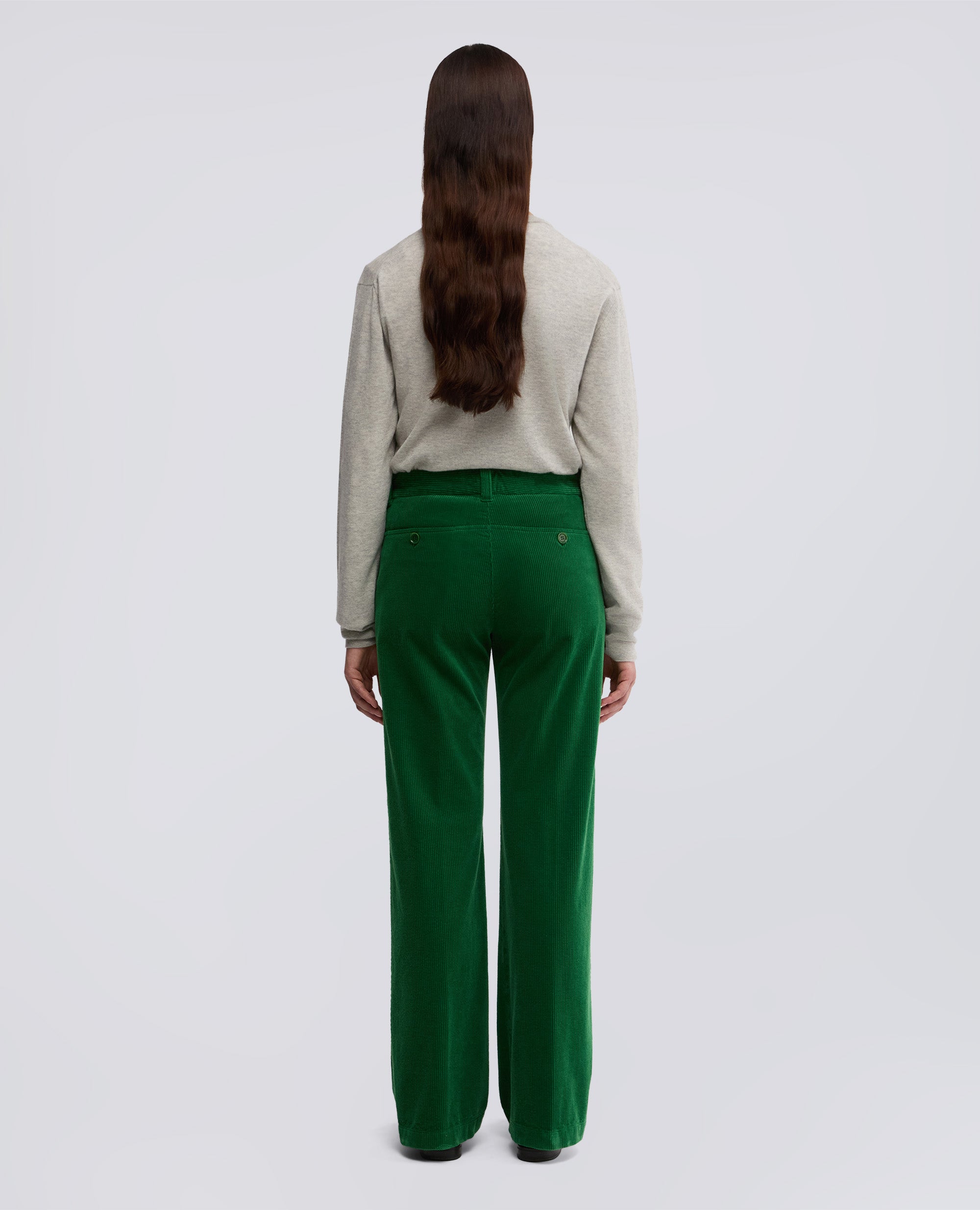 PANTALONE IN VELLUTO A COSTE-SMERALDO-EMERALD-SMERALDO-SMERALDO-SMERALDO