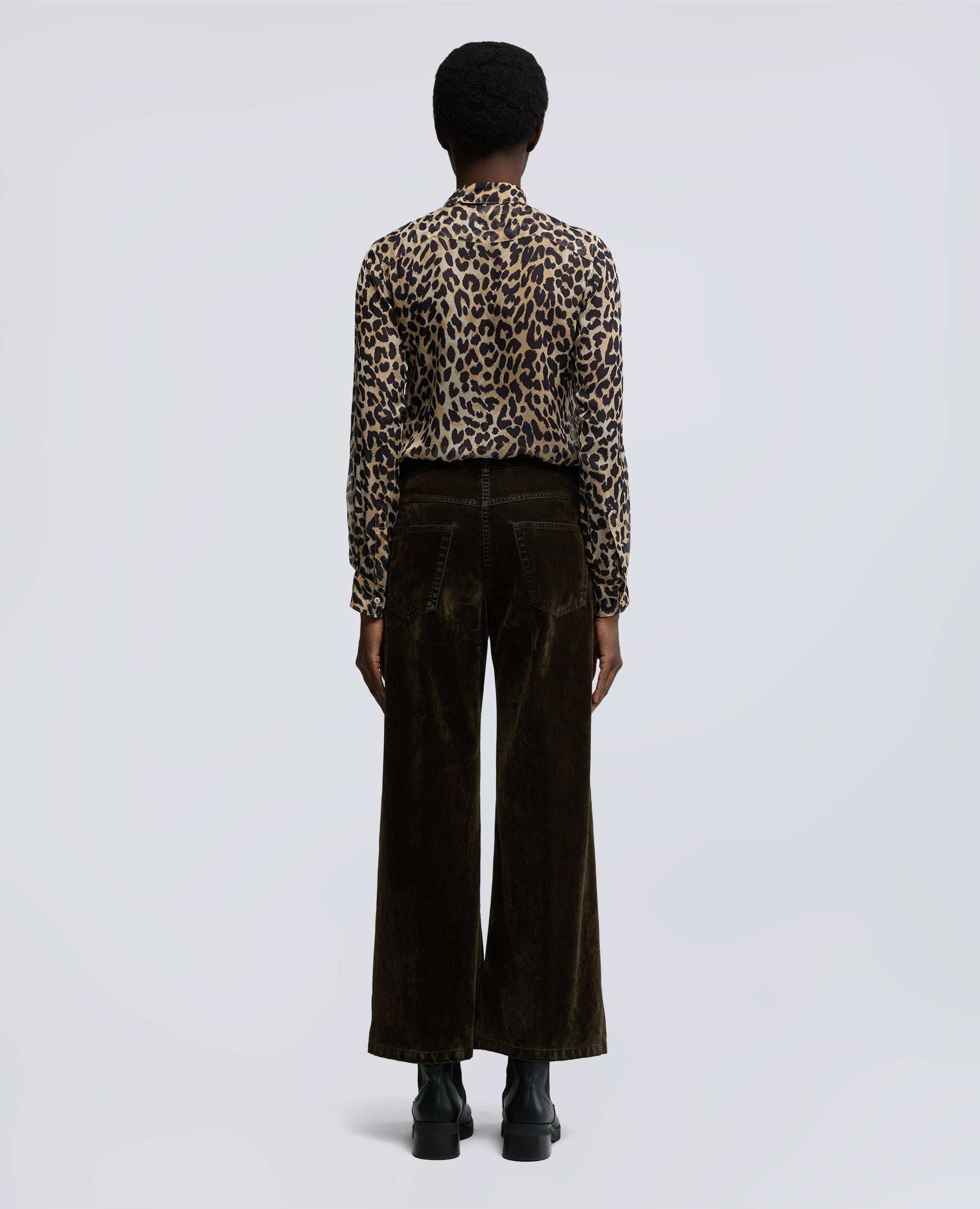 PANTALONE IN DENIM FLOCCATO DELAVE-MILITARE-MILITARY-MILITAR-MILITAR-MILITAIRE