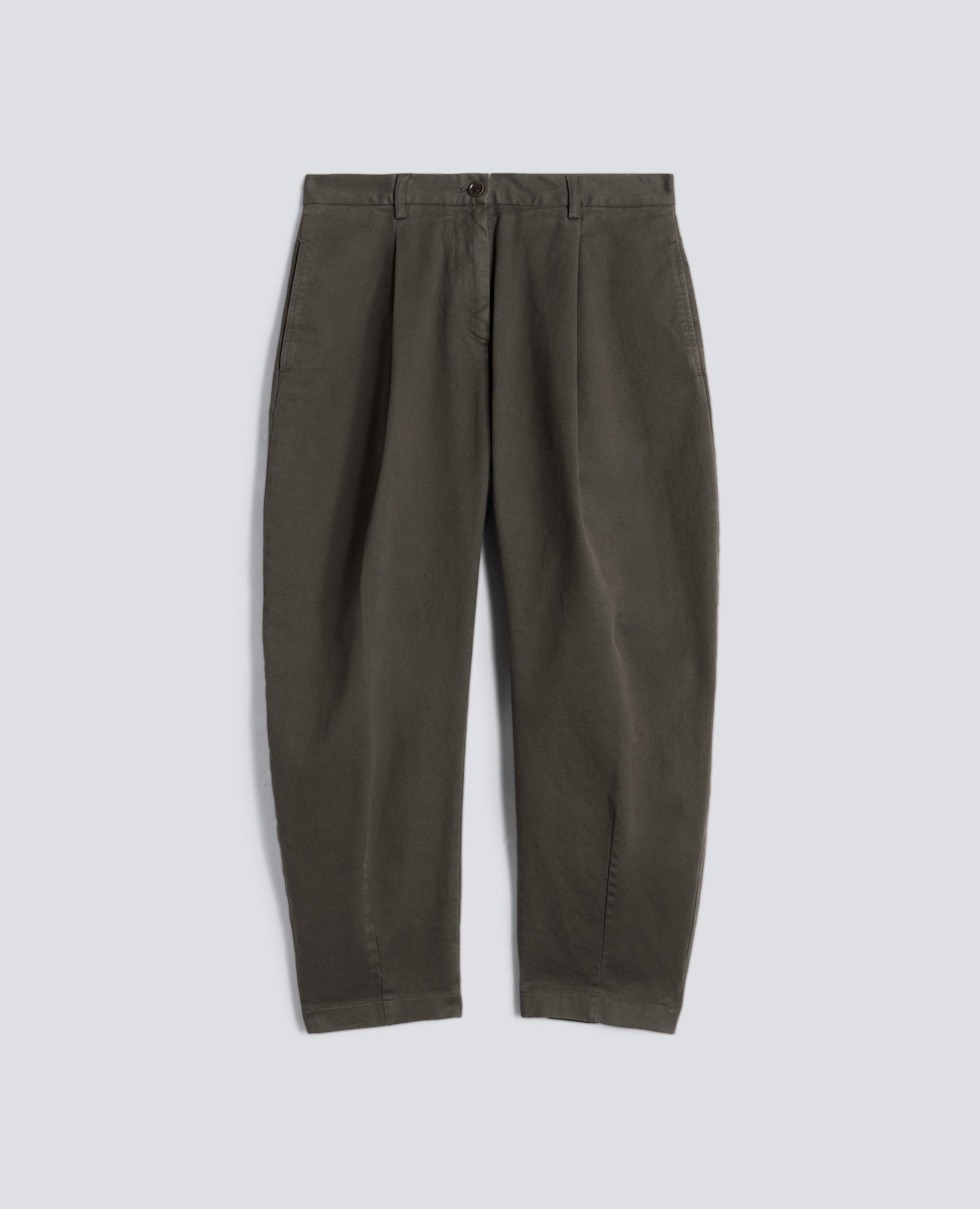 PANTALONE IN GABARDINA DI COTONE-GRIGIO-GREY-GRIS-GRAU-GRIS