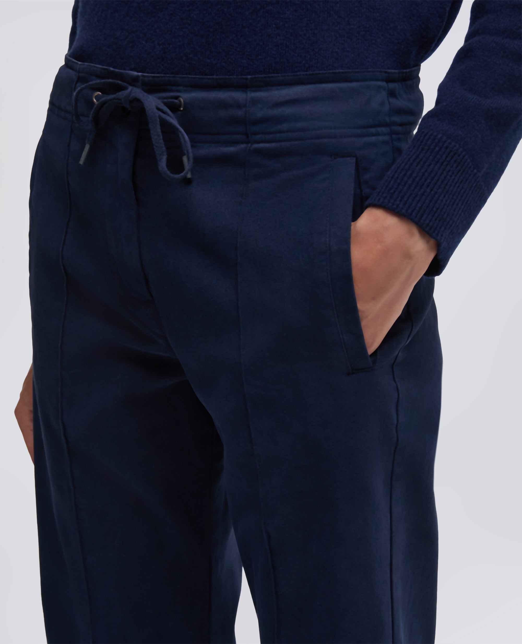 PANTALONE IN GABARDINA DI COTONE-NAVY-NAVY-AZUL MARINO-NAVY-NAVY