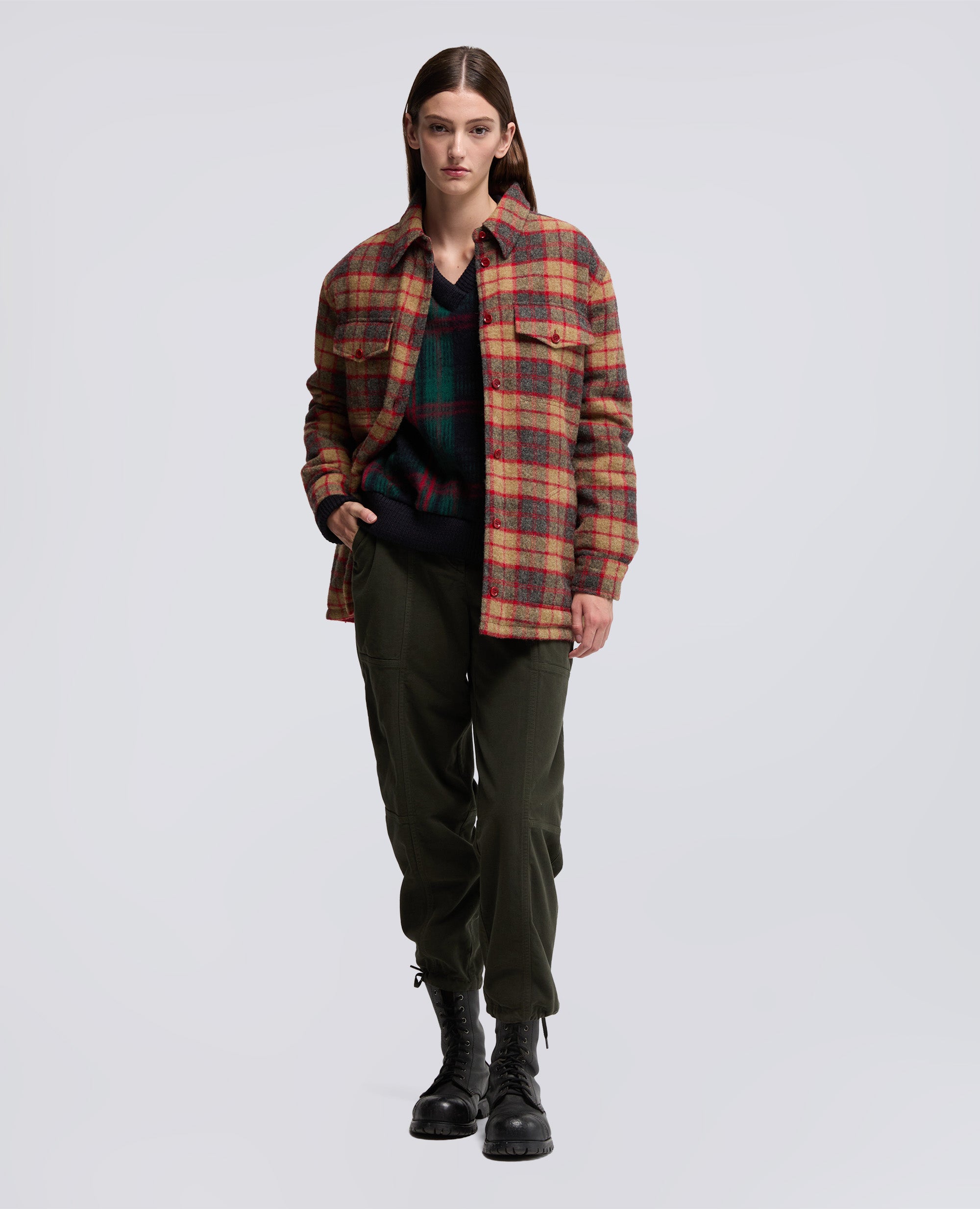 PANTALONE IN FUSTAGNO STRETCH-MILITARE-MILITARY-MILITAR-MILITAR-MILITAIRE