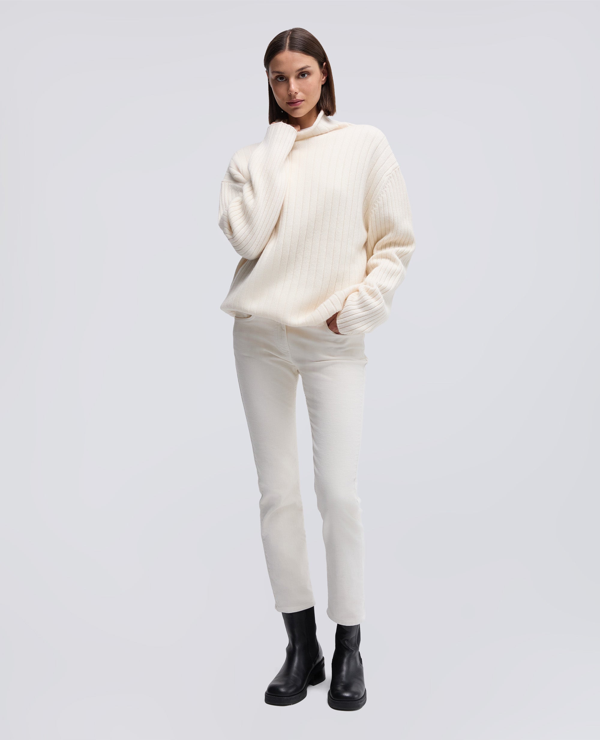 PANTALONE IN FUSTAGNO STRETCH-NATURALE-NATURAL-NATURAL-NATURLICH-NATUREL