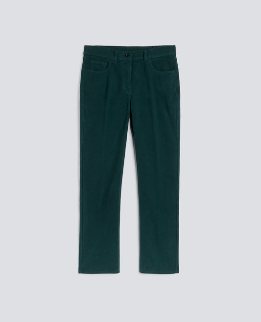PANTALONE IN FUSTAGNO STRETCH-VERDE INGLESE-BRITISH RACING GREEN-VERDE INGLES-ENGLISCHES GRUN-VERT ANGLAIS
