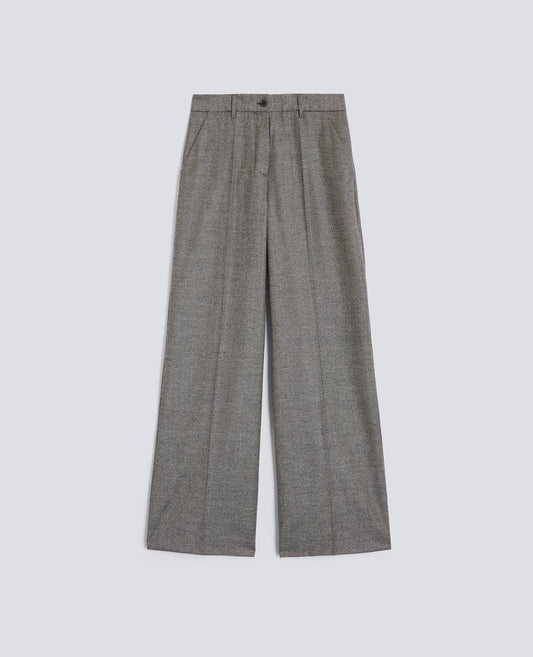 PANTALONE IN FLANELLA DI LANA CASHMERE-PIED DE POUL-PIED DE POUL-PIED DE POUL-PIED DE POUL-PIED DE POUL