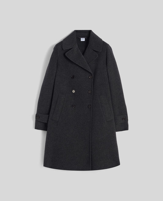 CAPPOTTO IN DOUBLE DI LANA-ANTRACITE-CHARCOAL-ANTRACITA-ANTHRAZIT-ANTHRACITE
