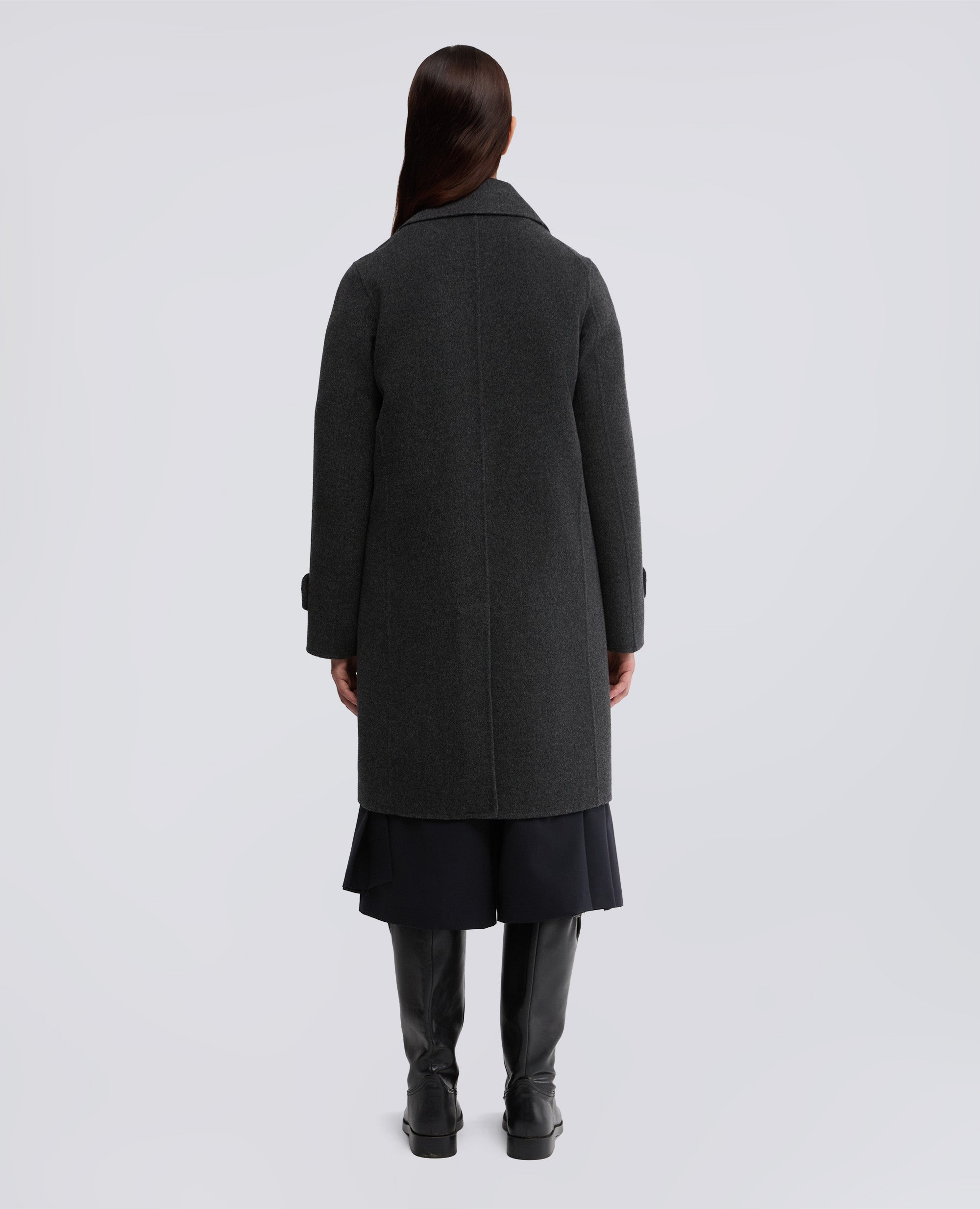 CAPPOTTO IN DOUBLE DI LANA-ANTRACITE-CHARCOAL-ANTRACITA-ANTHRAZIT-ANTHRACITE