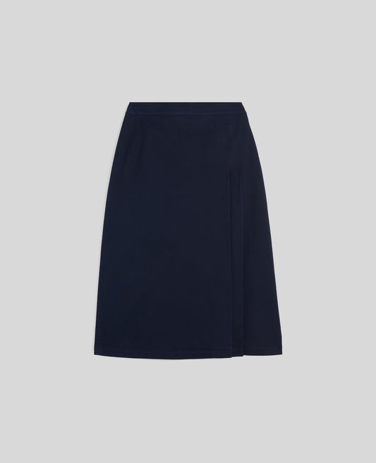 GONNA LONGUETTE IN GABARDINA DI COTONE STRETCH-NAVY-NAVY-AZUL MARINO-NAVY-NAVY