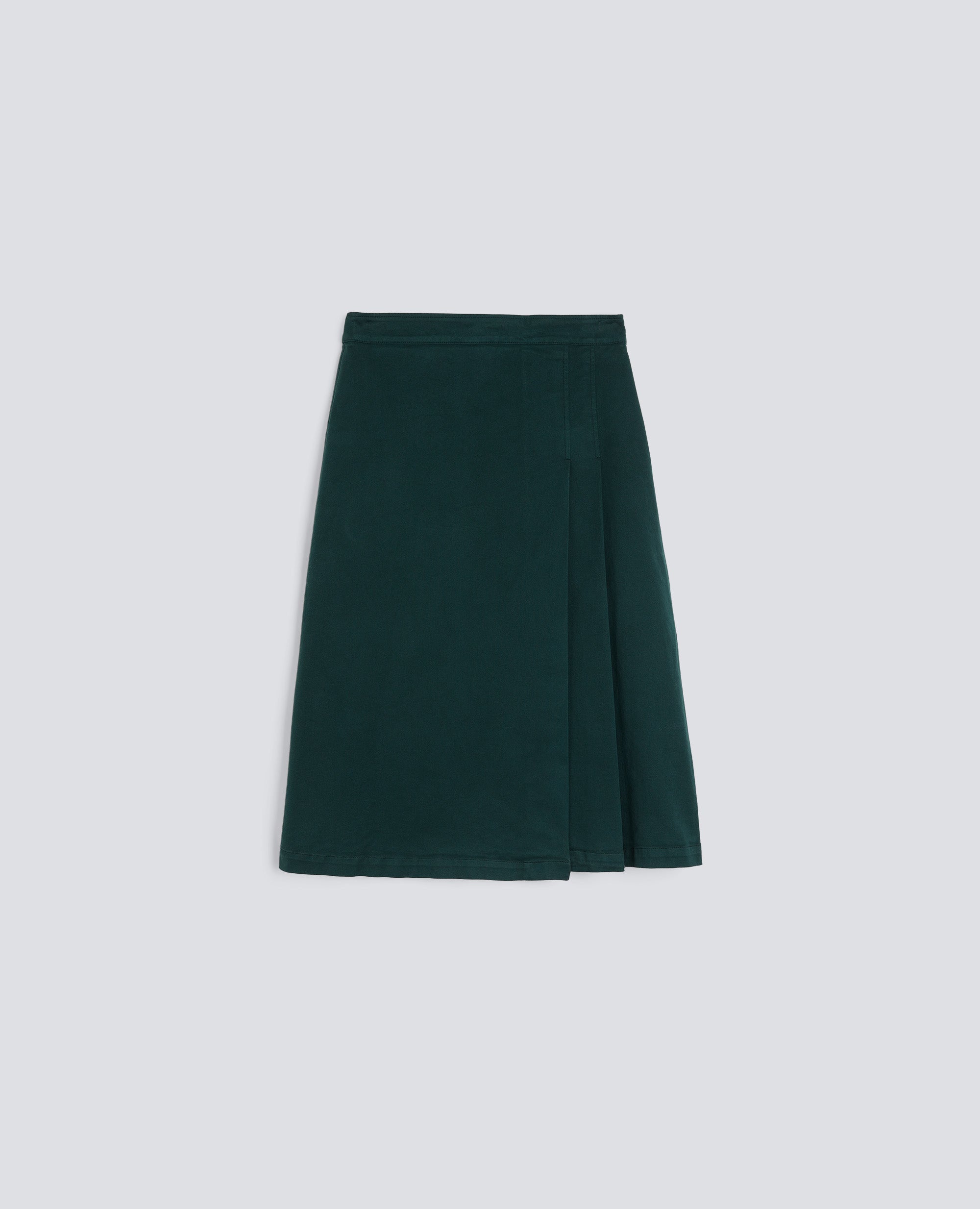 GONNA LONGUETTE IN GABARDINA DI COTONE STRETCH-VERDE INGLESE-BRITISH RACING GREEN-VERDE INGLES-ENGLISCHES GRUN-VERT ANGLAIS