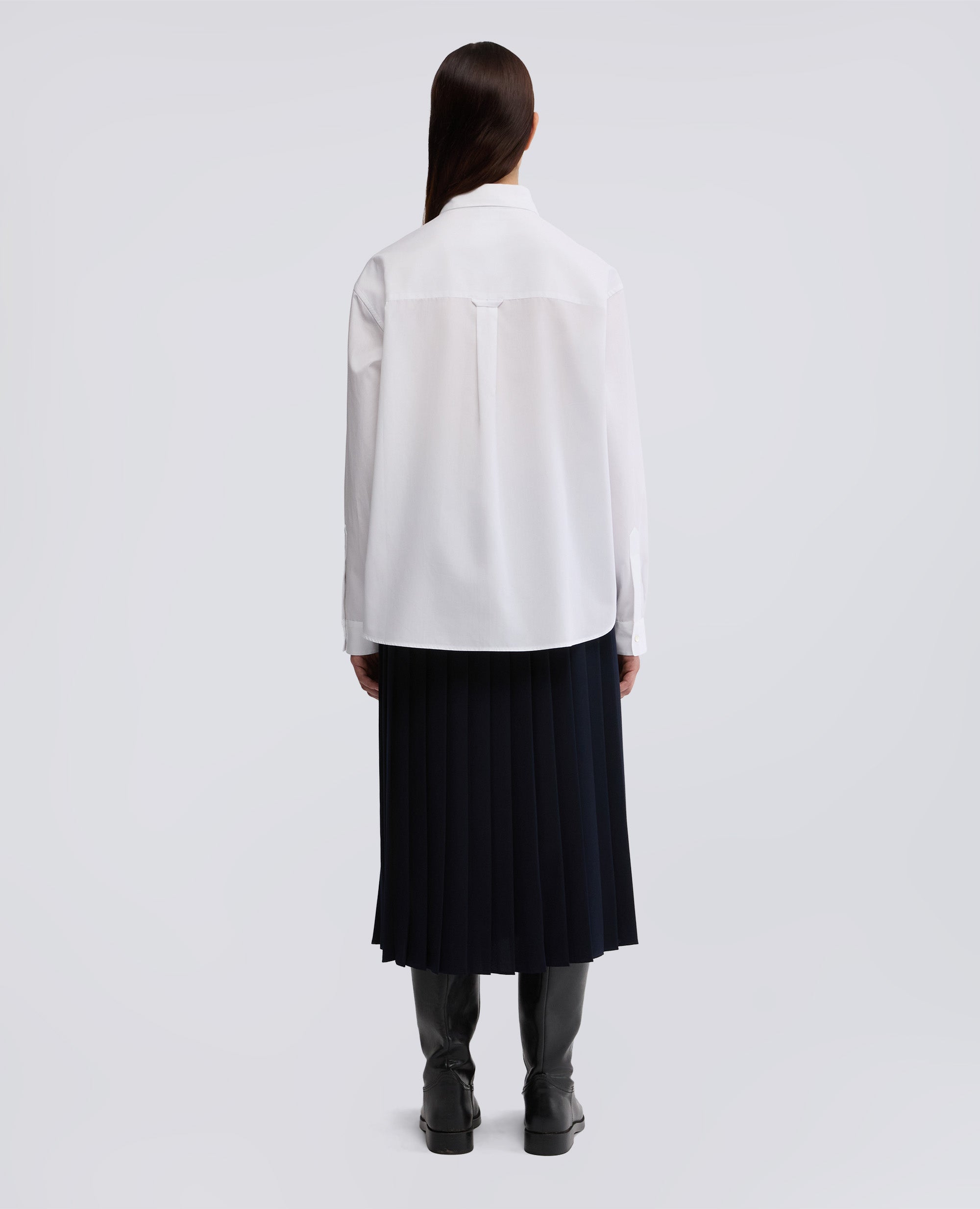 CAMICIA BOXY IN POPELINE DI COTONE-BIANCO-WHITE-BLANCO-WEISS-BLANC